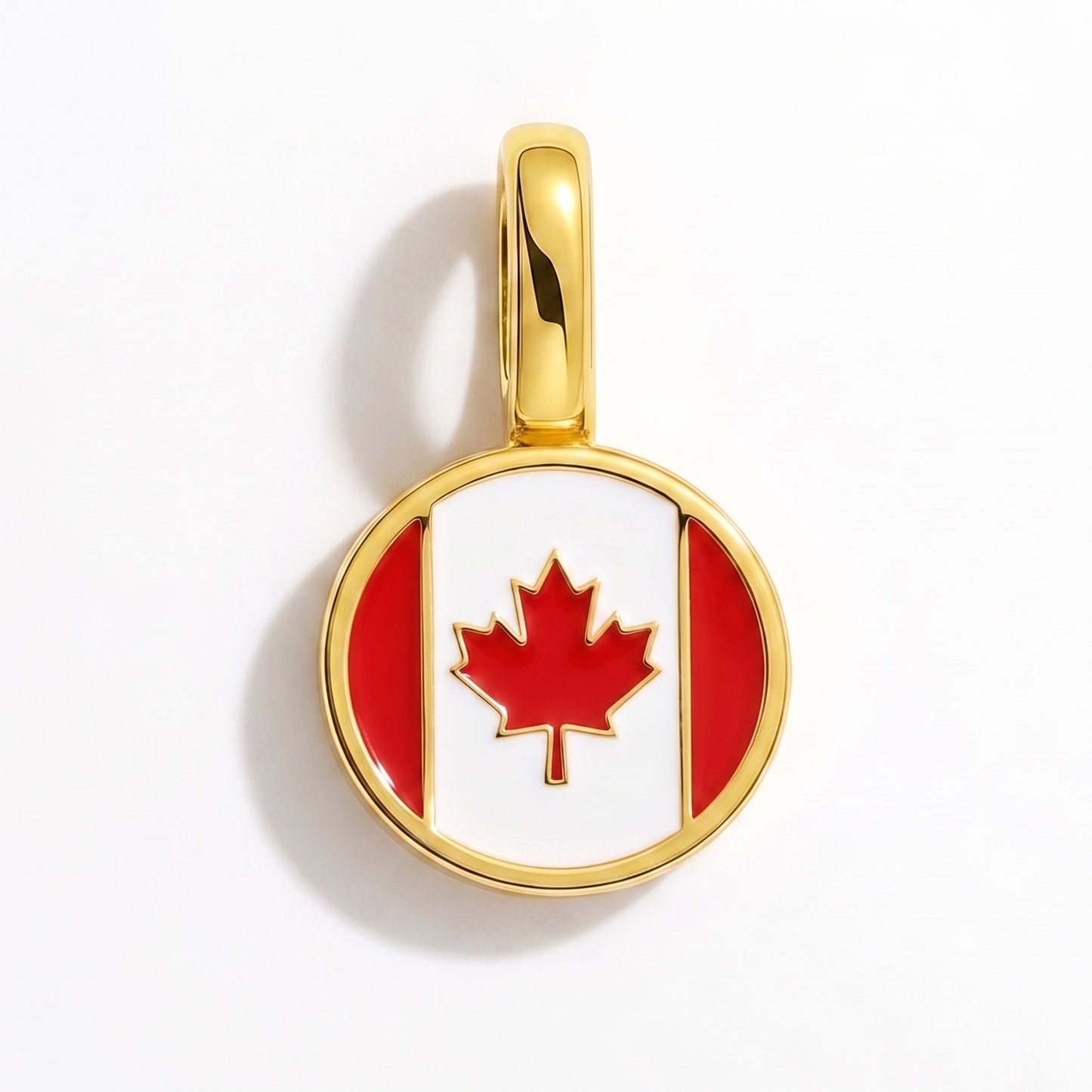Charm bandera Canadá – rectangular oro