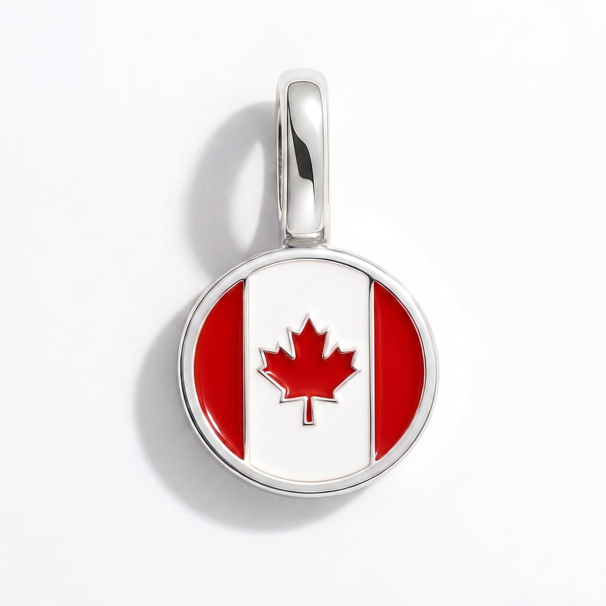 Charm bandera Canadá – redonda plata