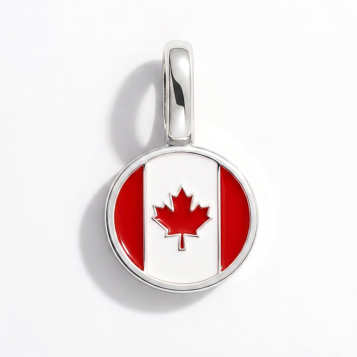 Charm bandera Canadá – rectangular plata