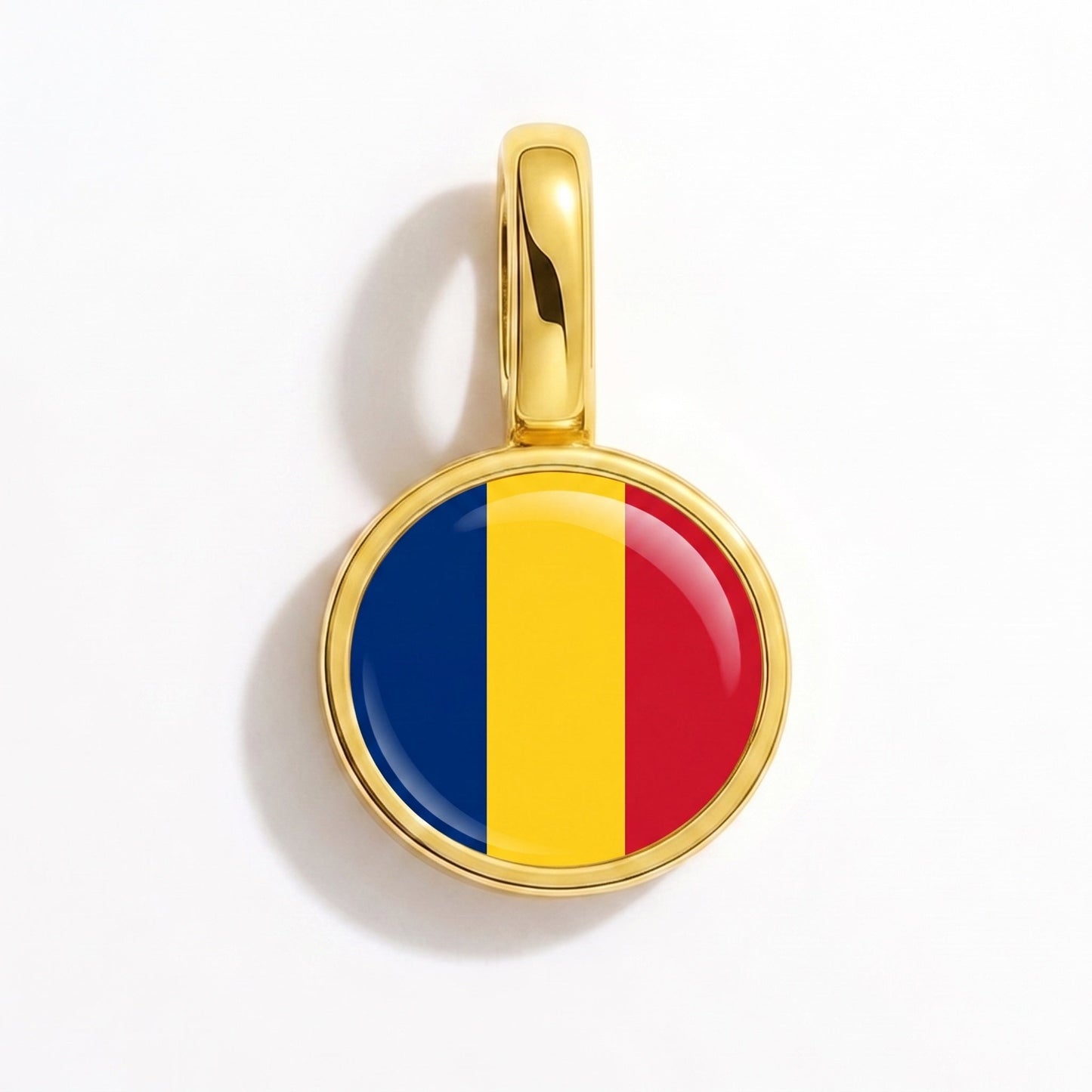 Charm bandera Chad – rectangular oro