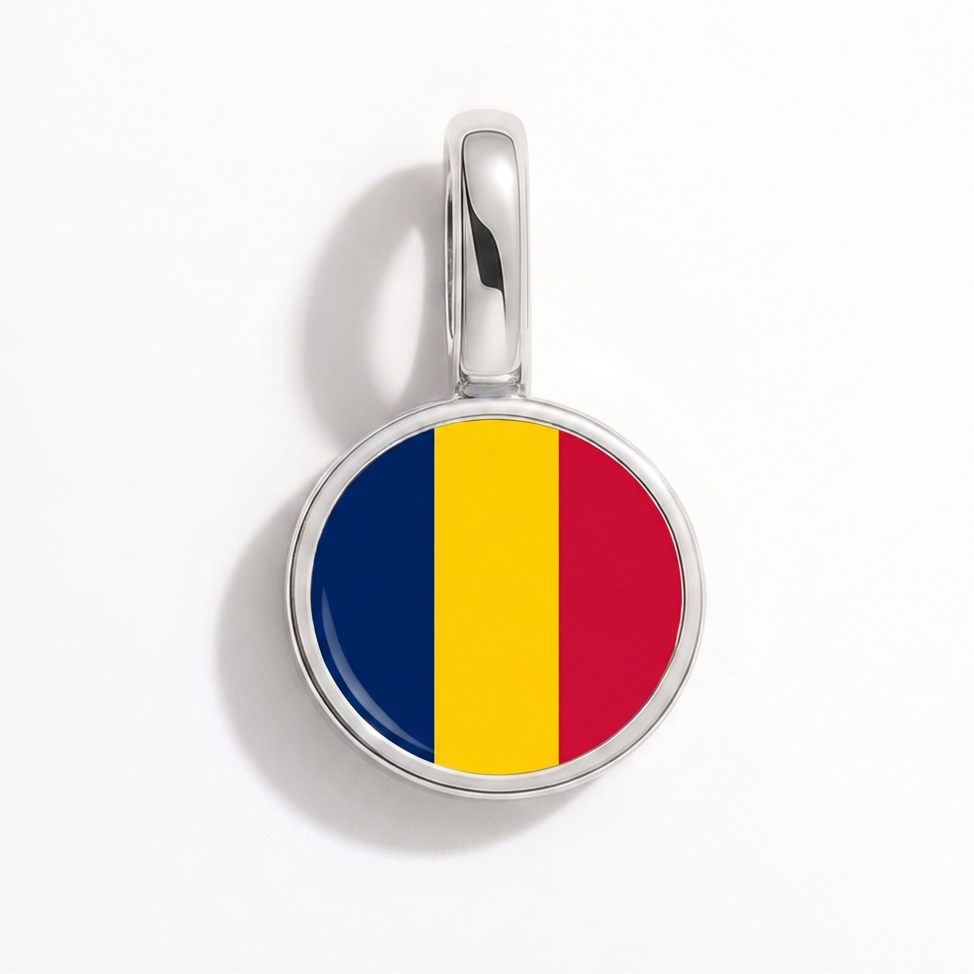 Charm bandera Chad – redonda plata