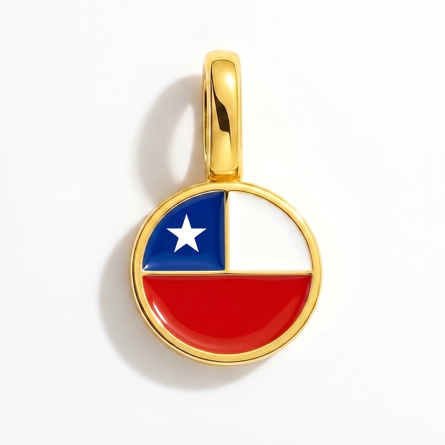 Charm bandera Chile – redonda oro