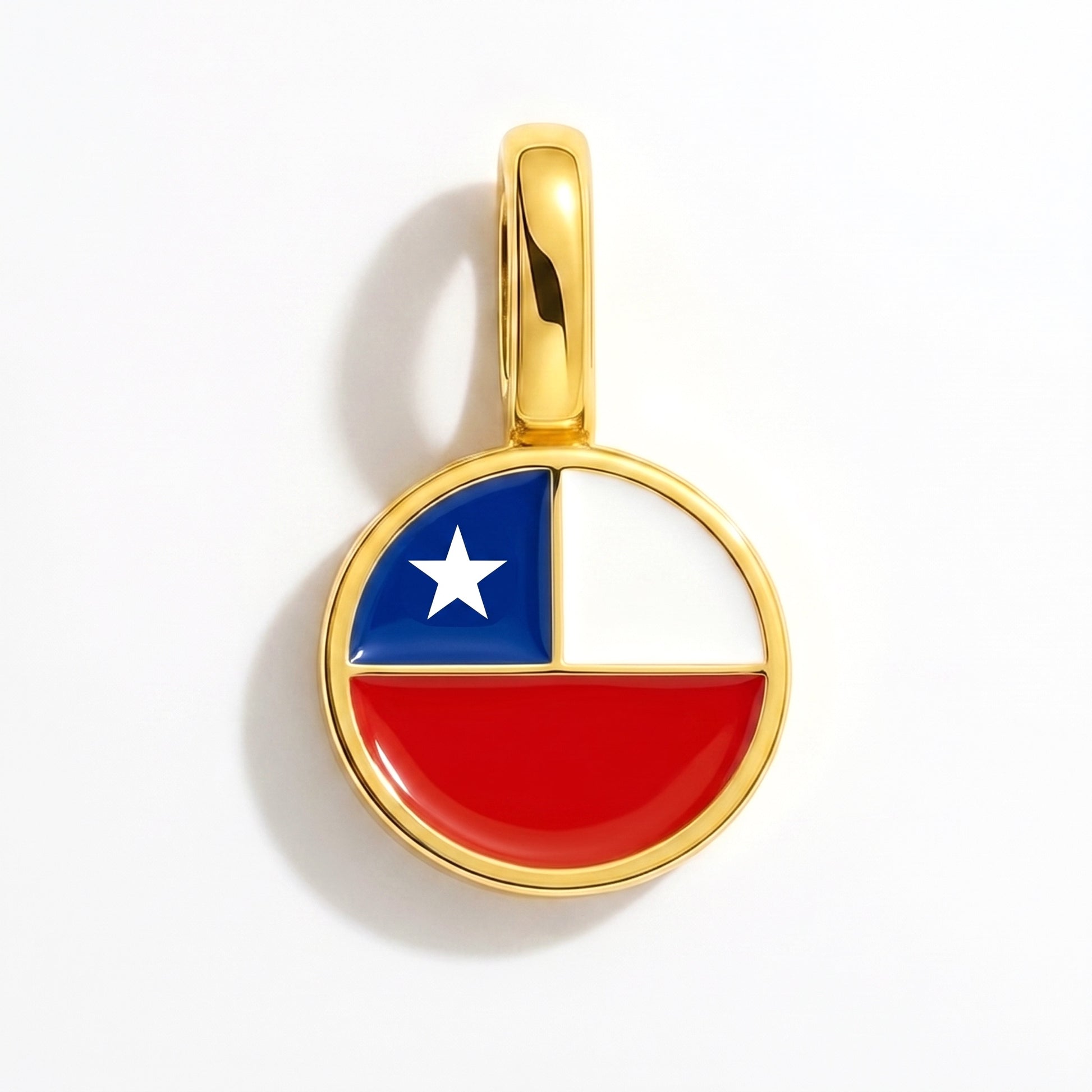 Charm bandera Chile – redonda oro