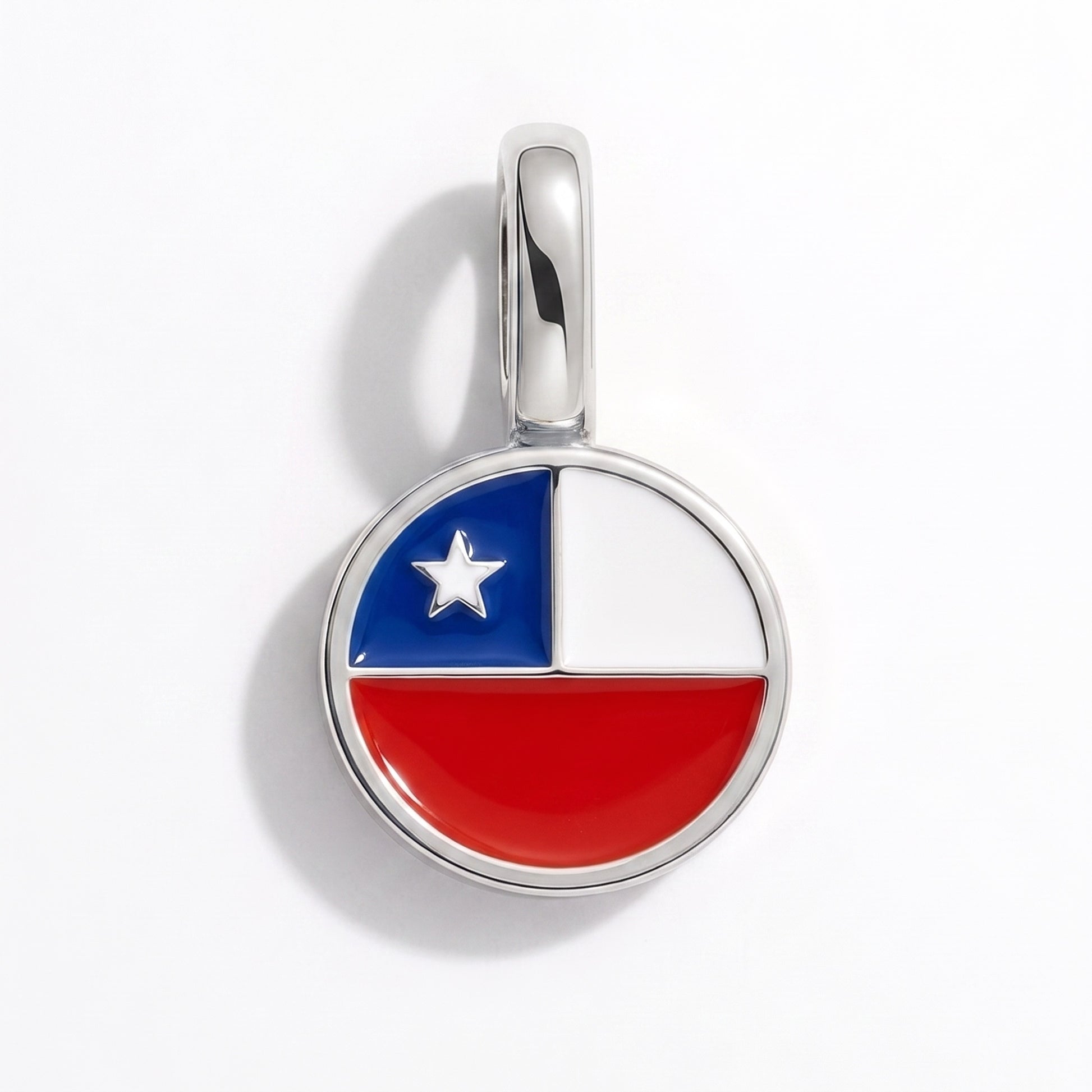 Charm bandera Chile – redonda plata