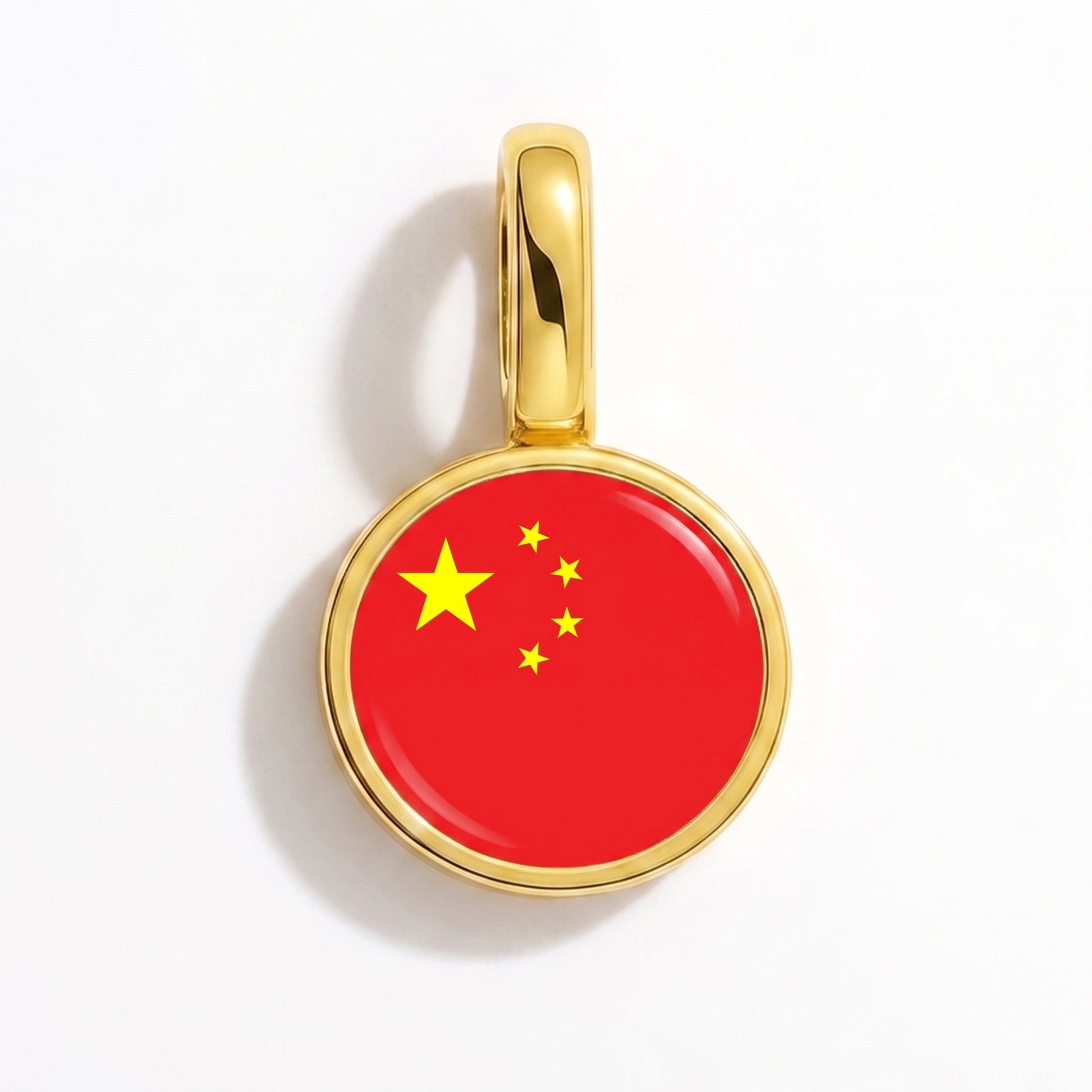 Charm bandera China – redonda oro