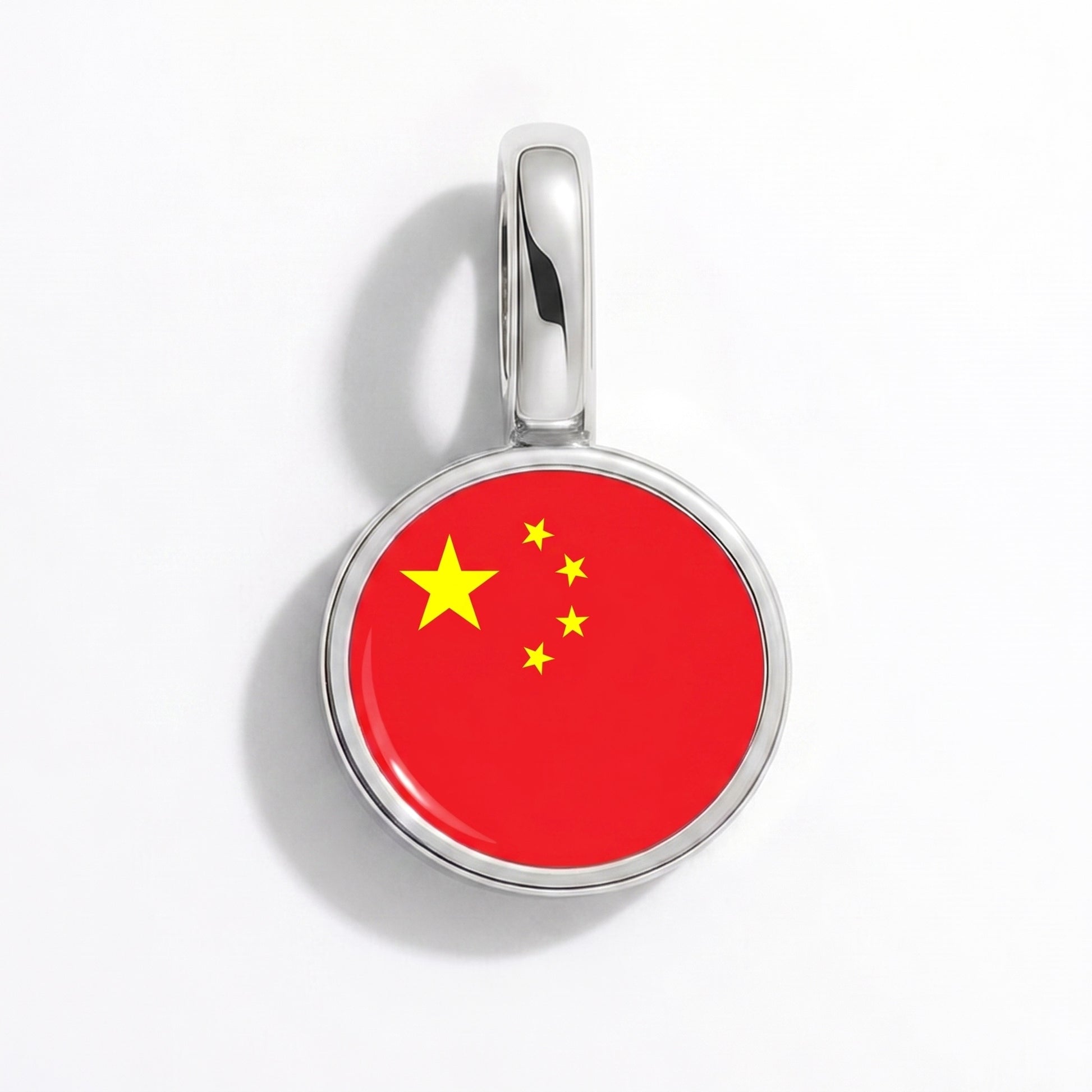 Charm bandera China – redonda plata