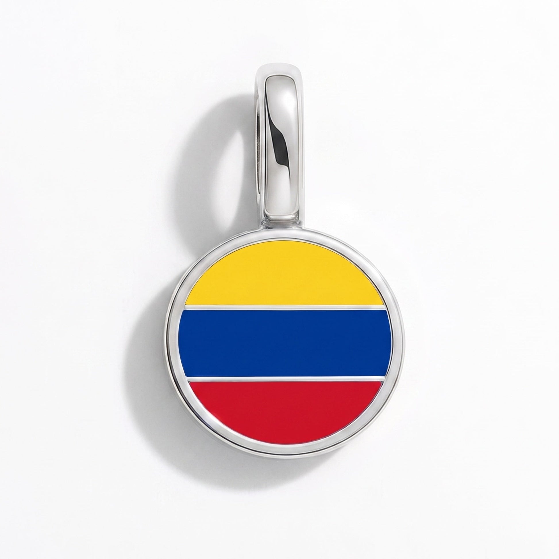 Charm bandera Colombia – rectangular plata