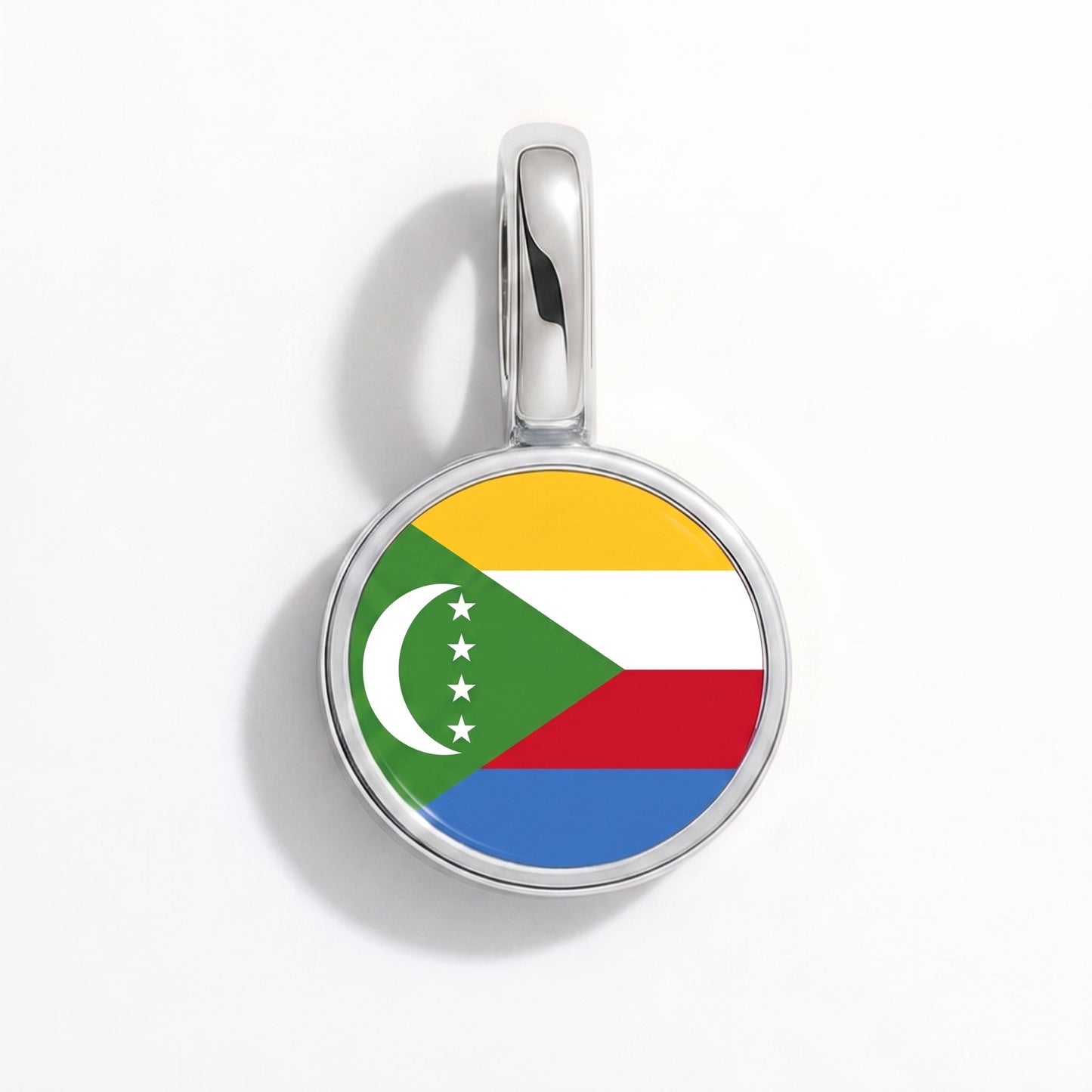 Charm bandera Comoras – redonda plata