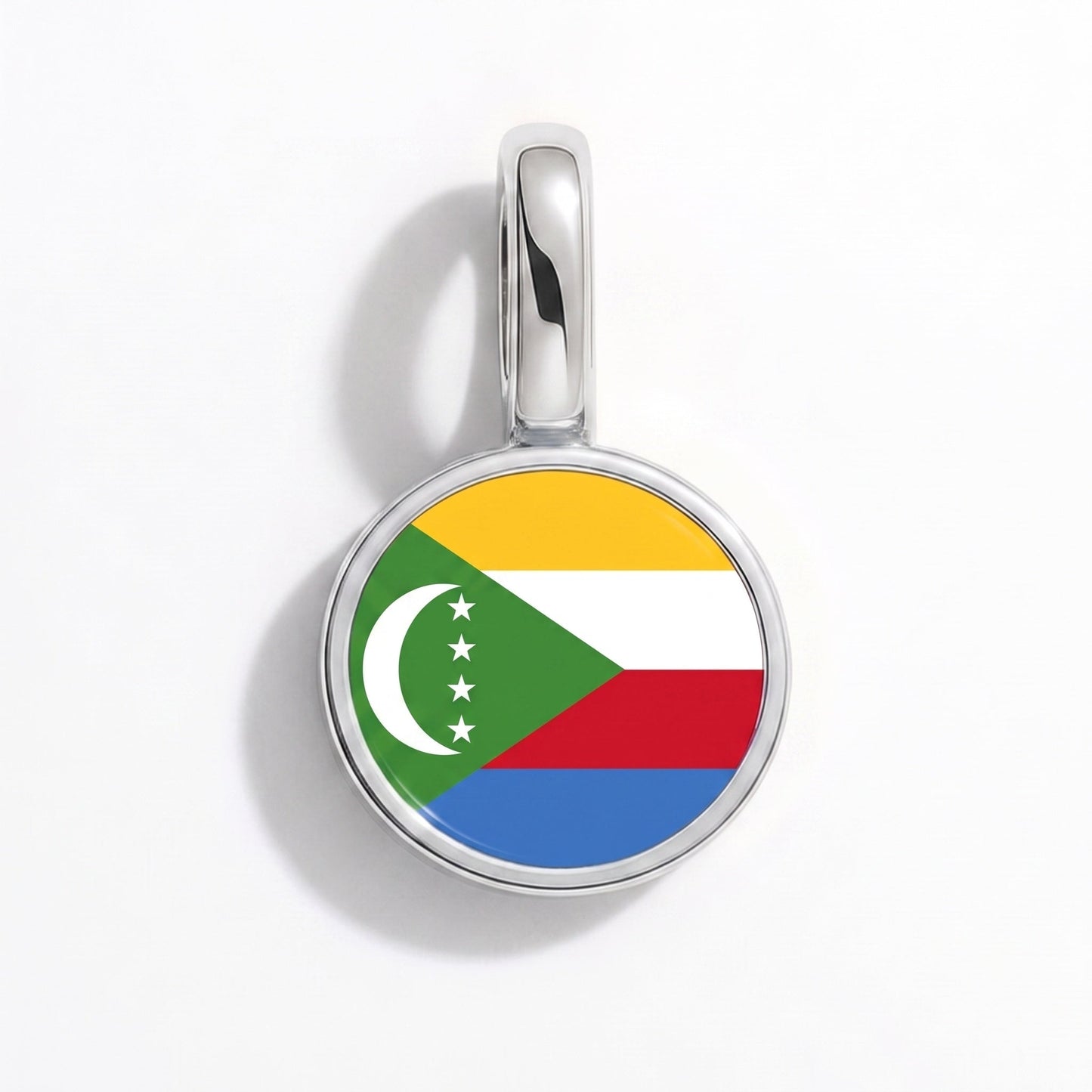 Charm bandera Comoras – rectangular plata