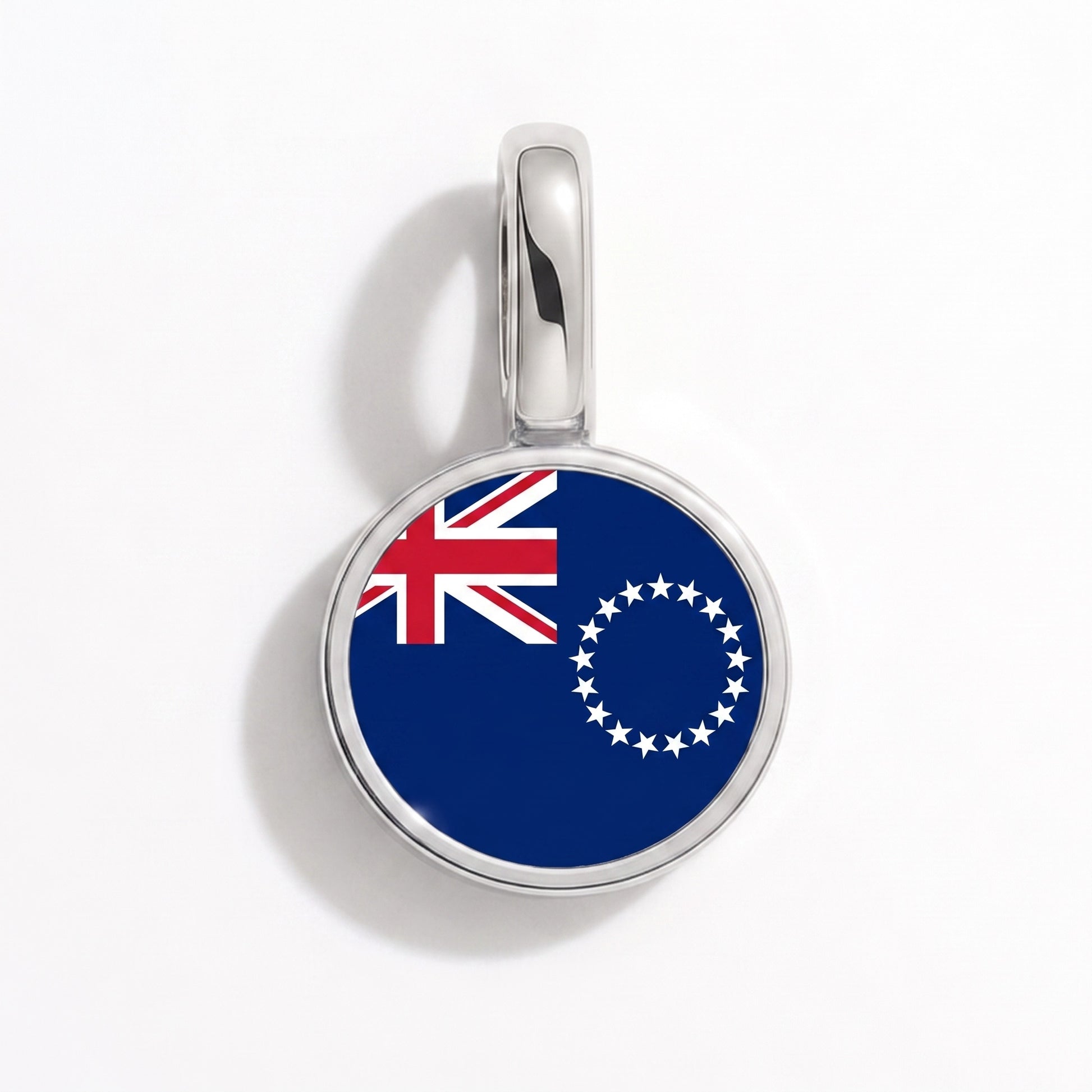 Charm bandera Islas Cook – redonda plata