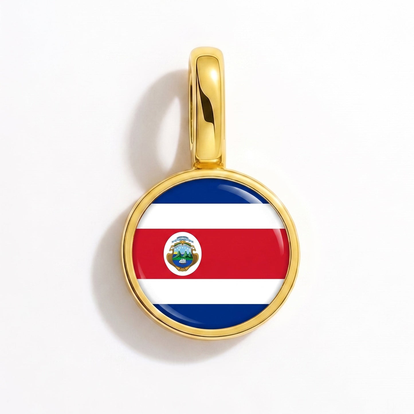 Charm bandera Costa Rica – rectangular oro
