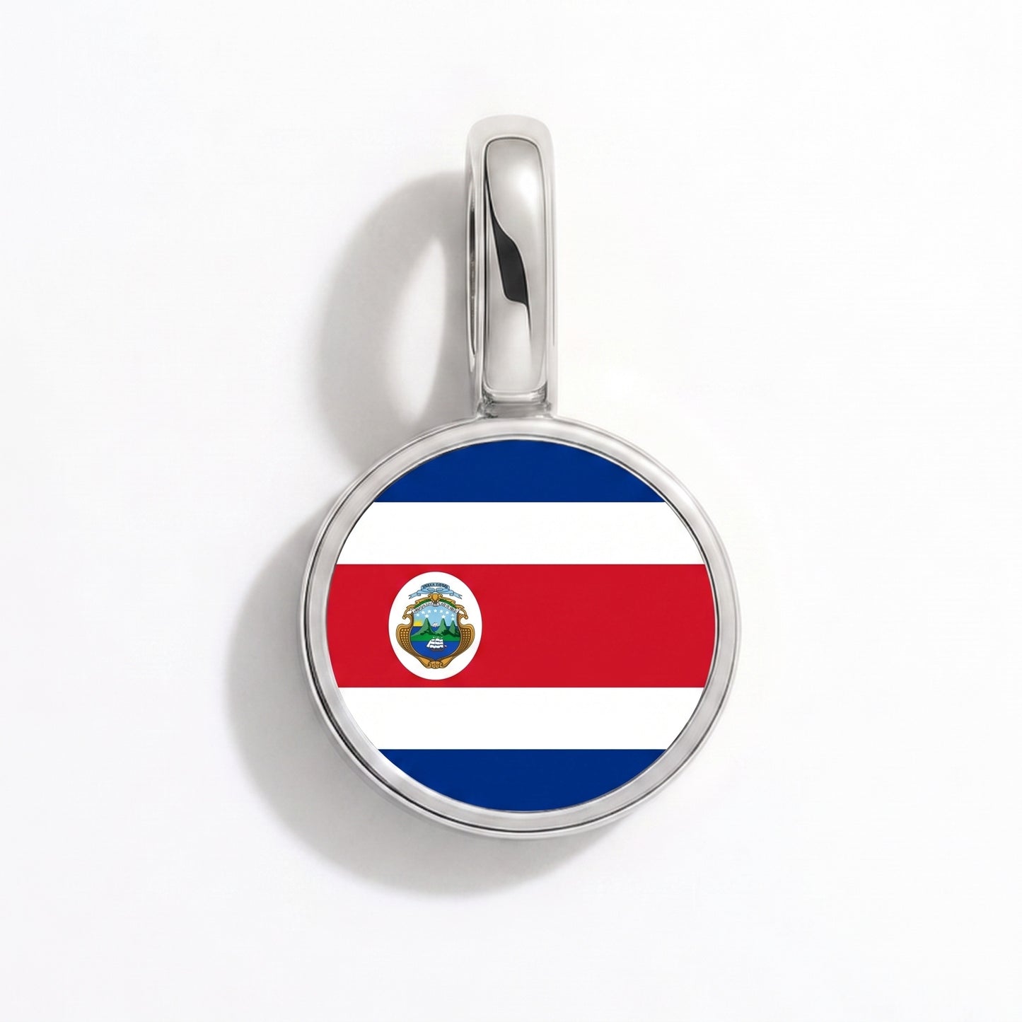 Charm bandera Costa Rica – redonda plata