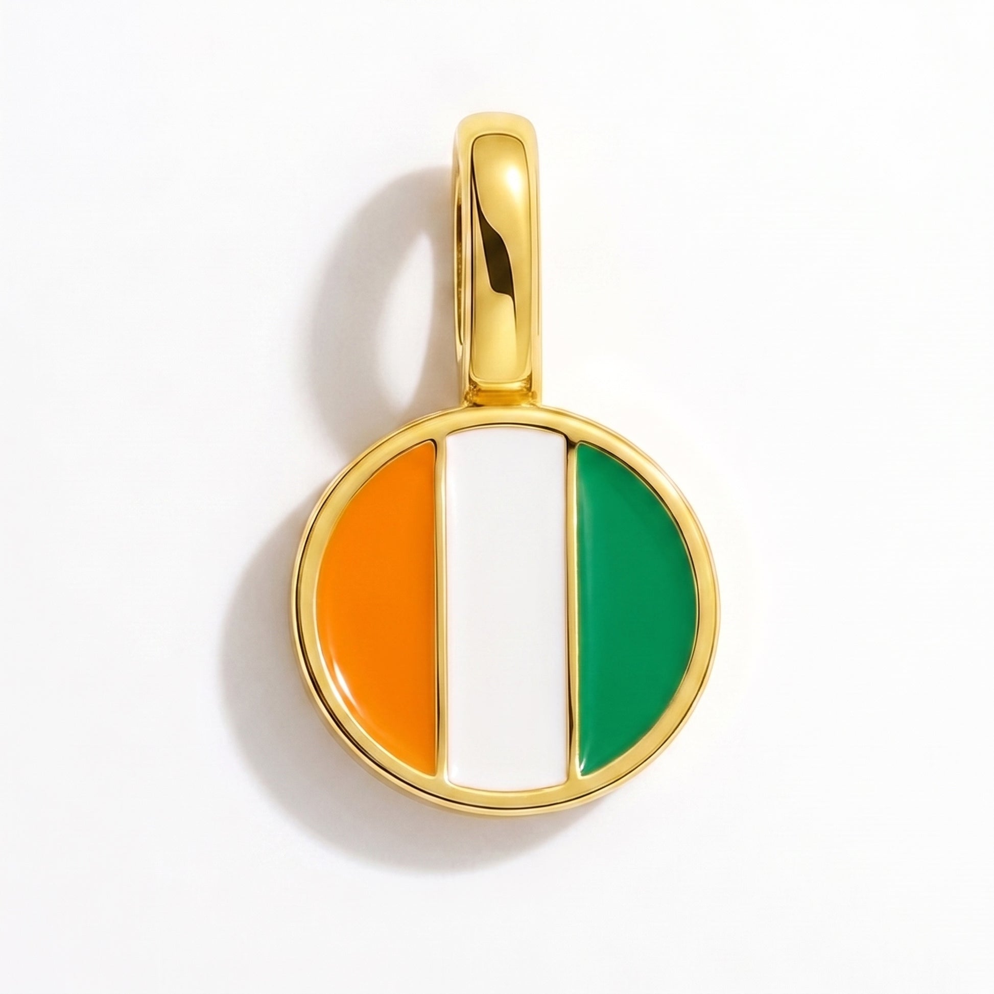 Charm bandera Costa de Marfil – redonda oro