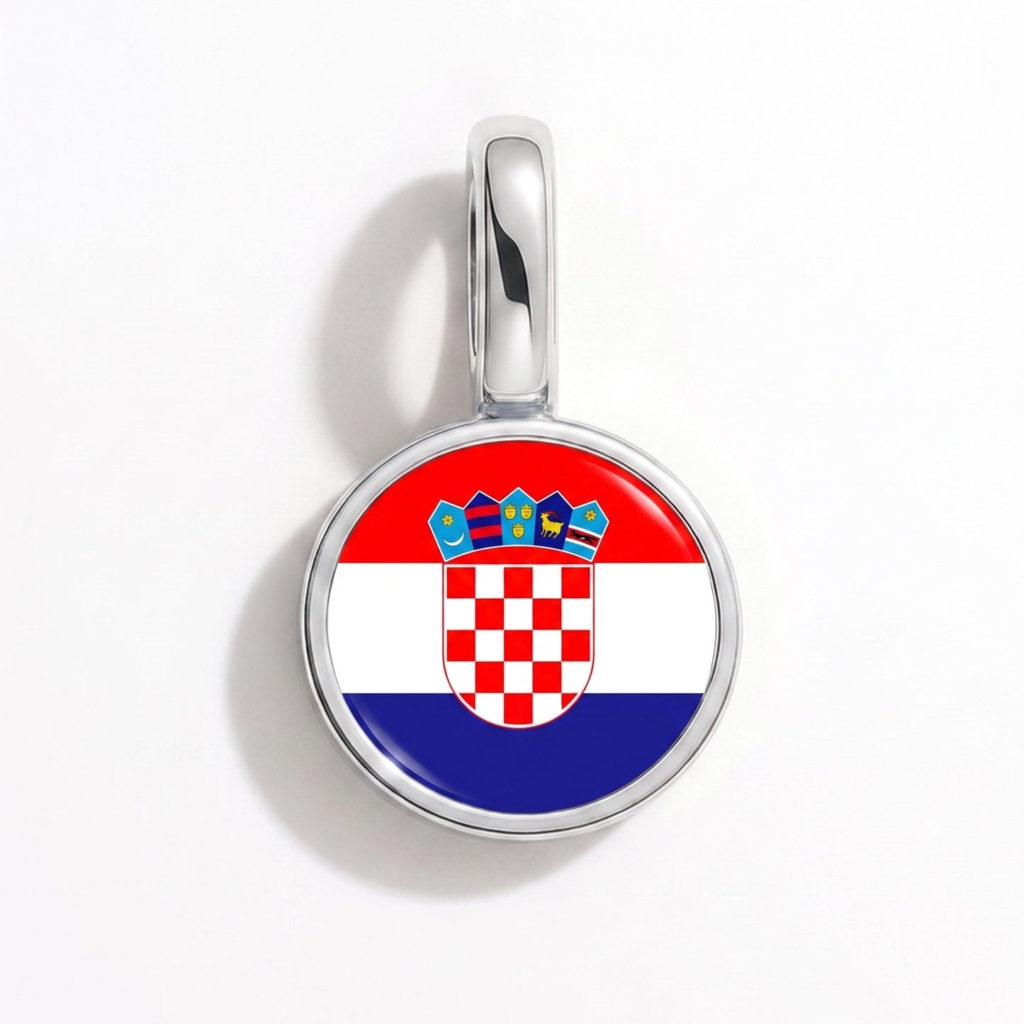 Charm bandera Croacia – rectangular plata