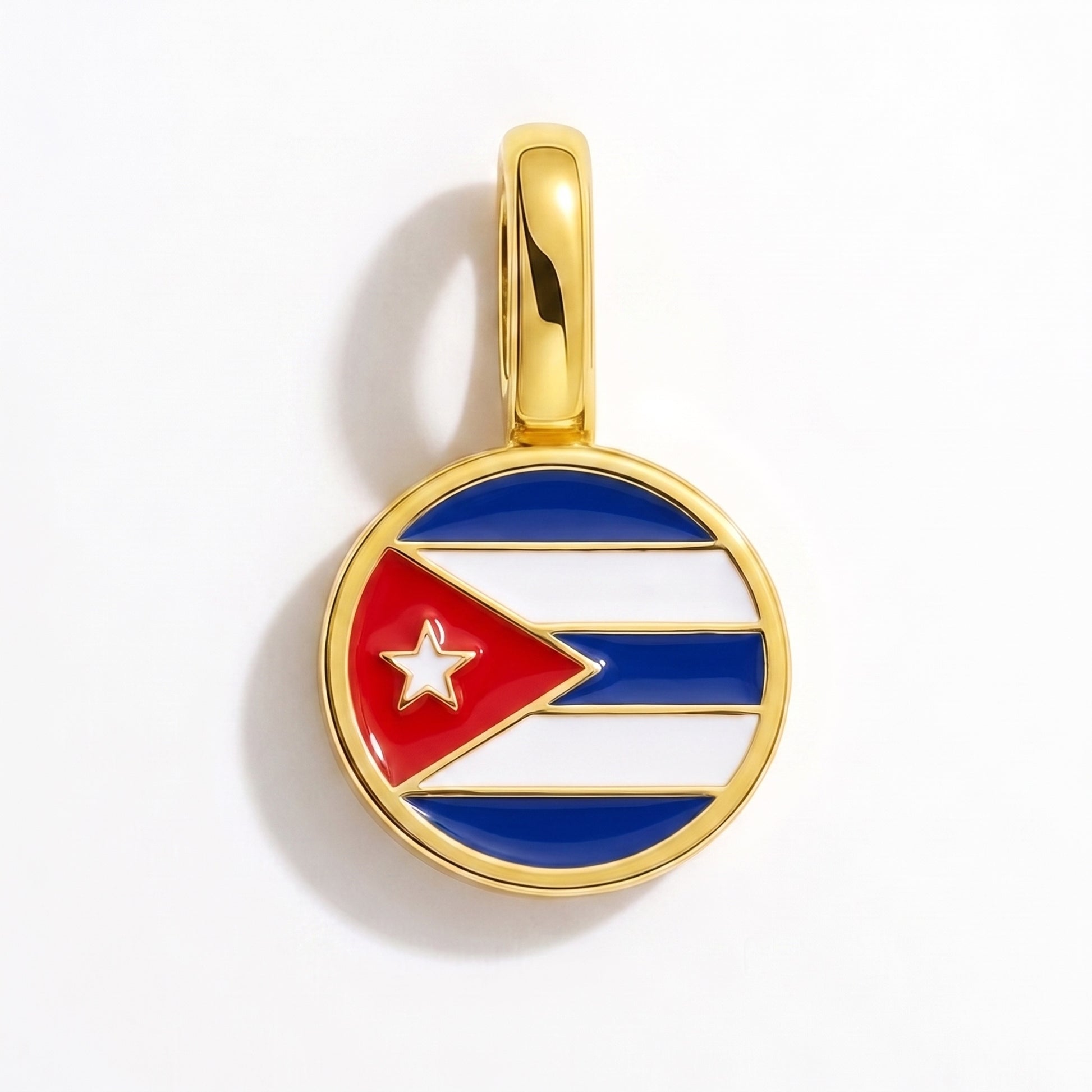 Charm bandera Cuba – redonda oro