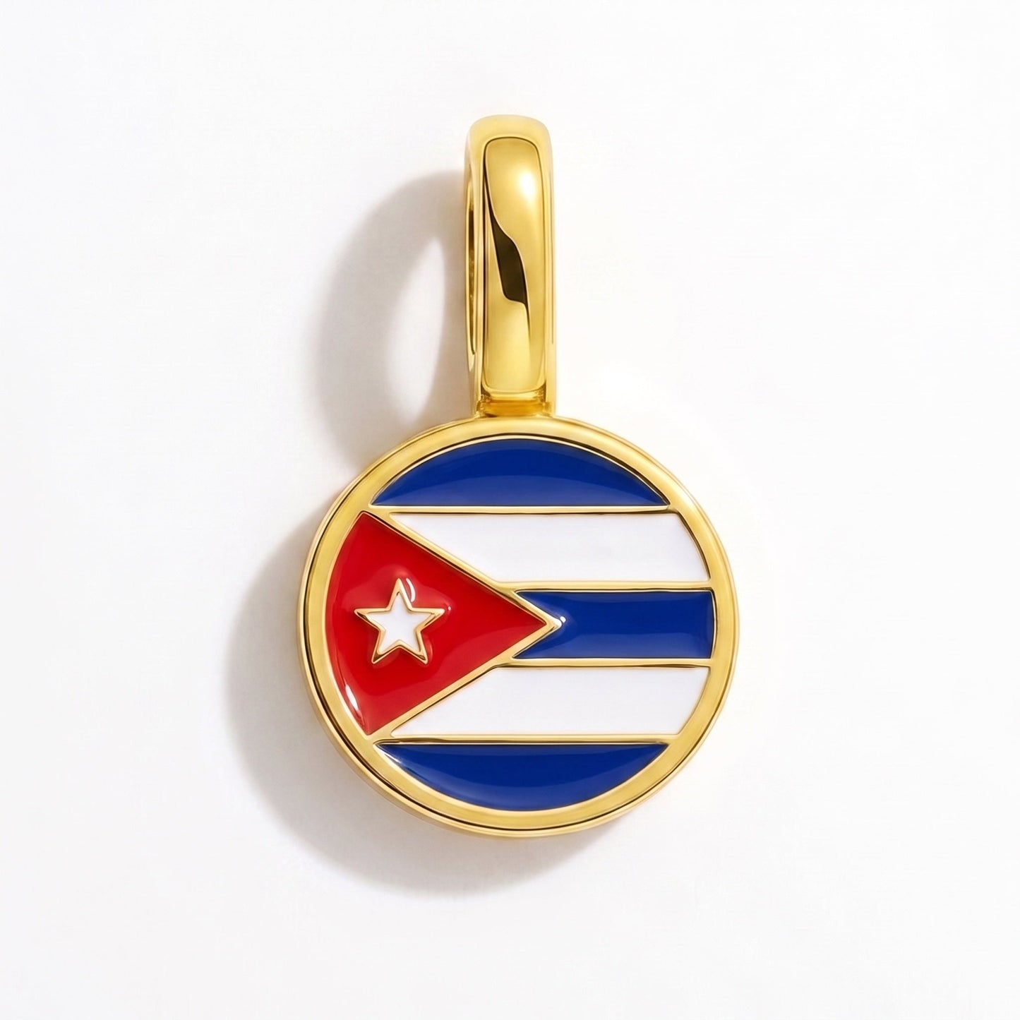 Charm bandera Cuba – rectangular oro
