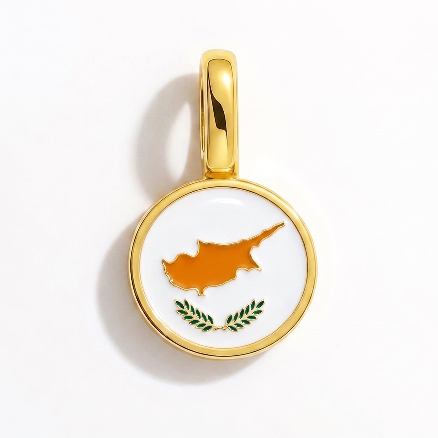 Charm bandera Chipre – redonda oro