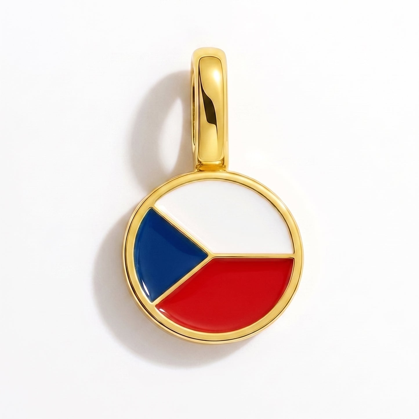 Charm bandera República Checa – redonda oro
