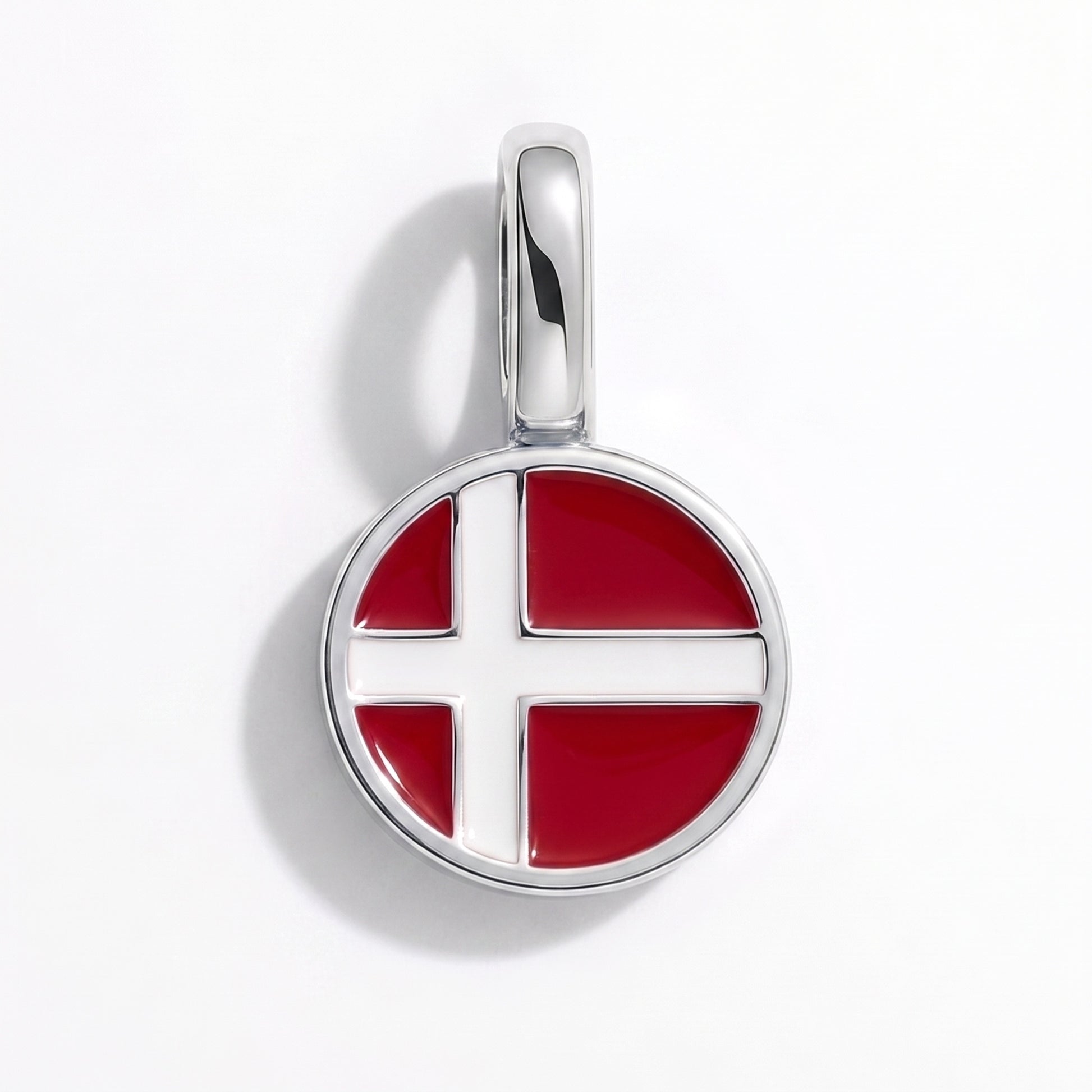 Charm bandera Dinamarca – redonda plata