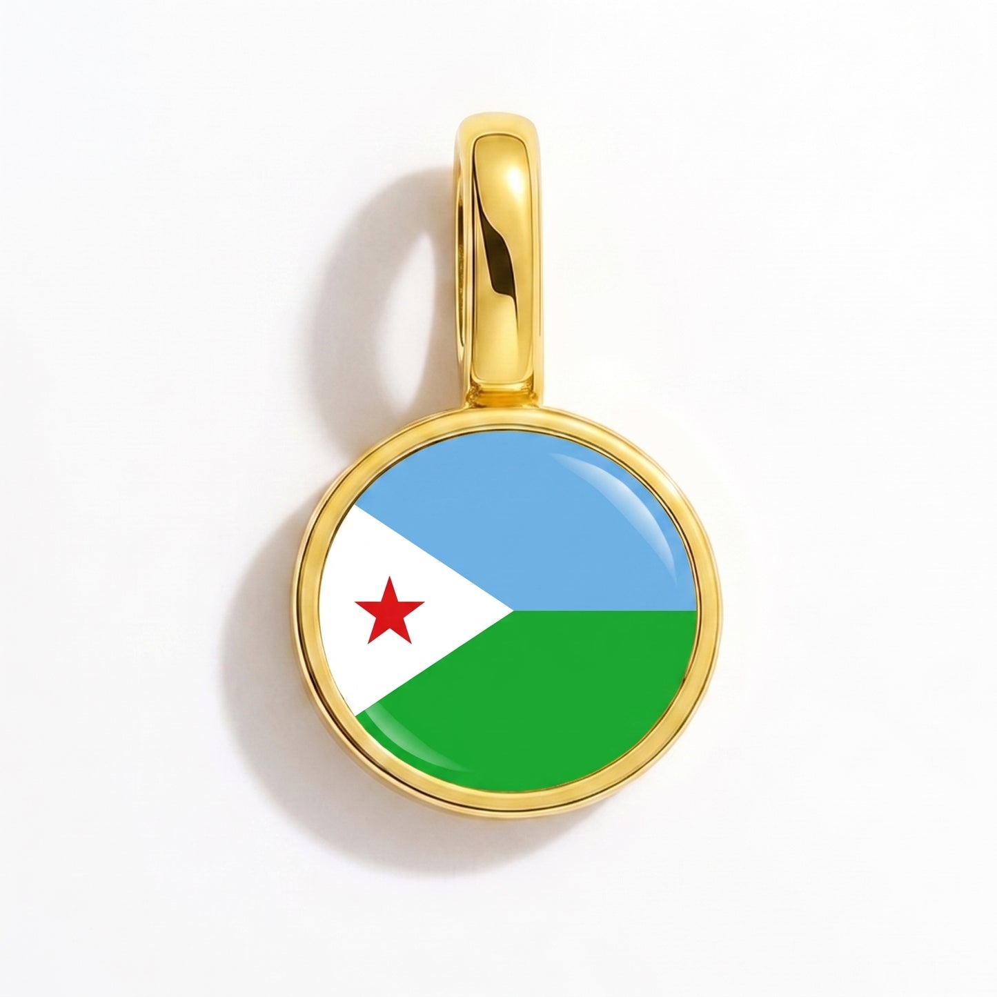 Charm bandera Yibuti – redonda oro