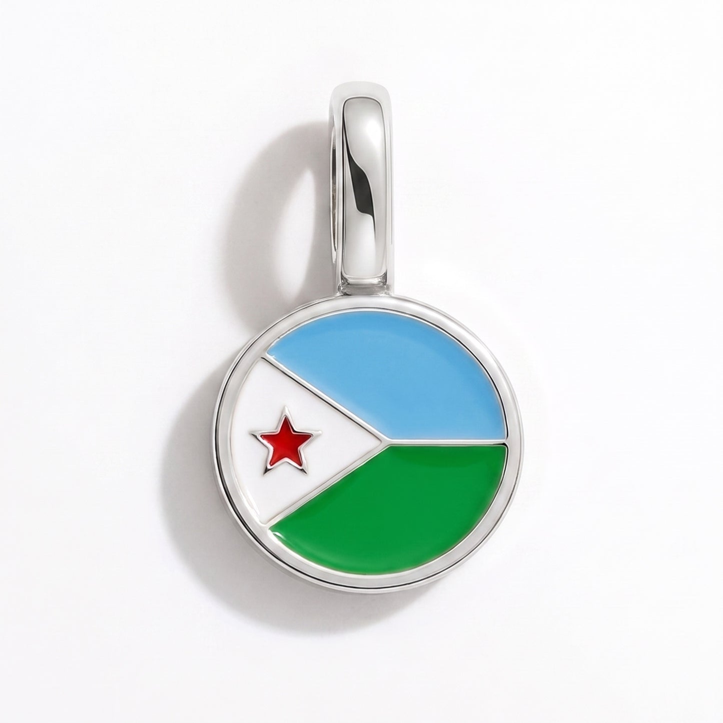 Charm bandera Yibuti – redonda plata