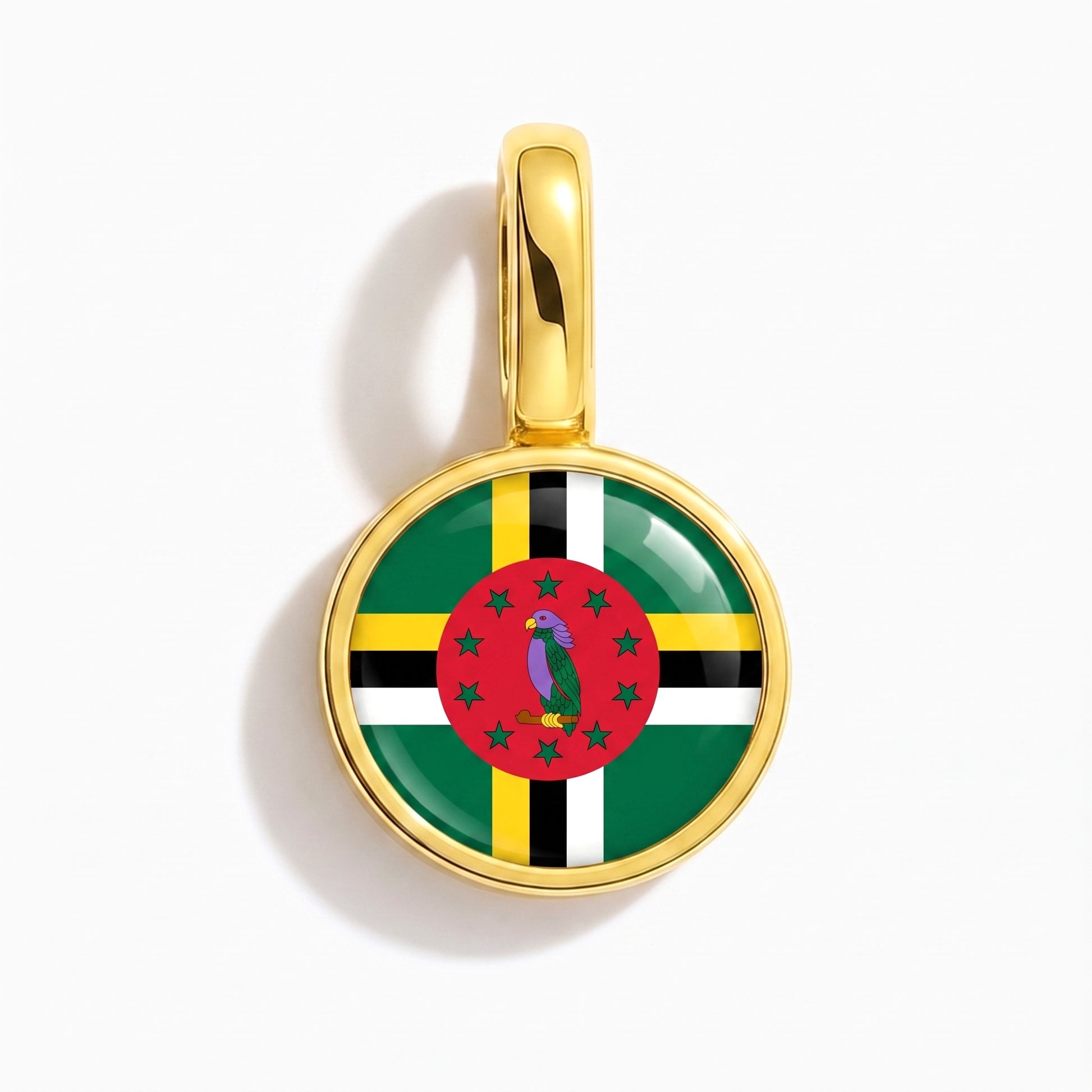 Charm bandera Dominica – redonda oro
