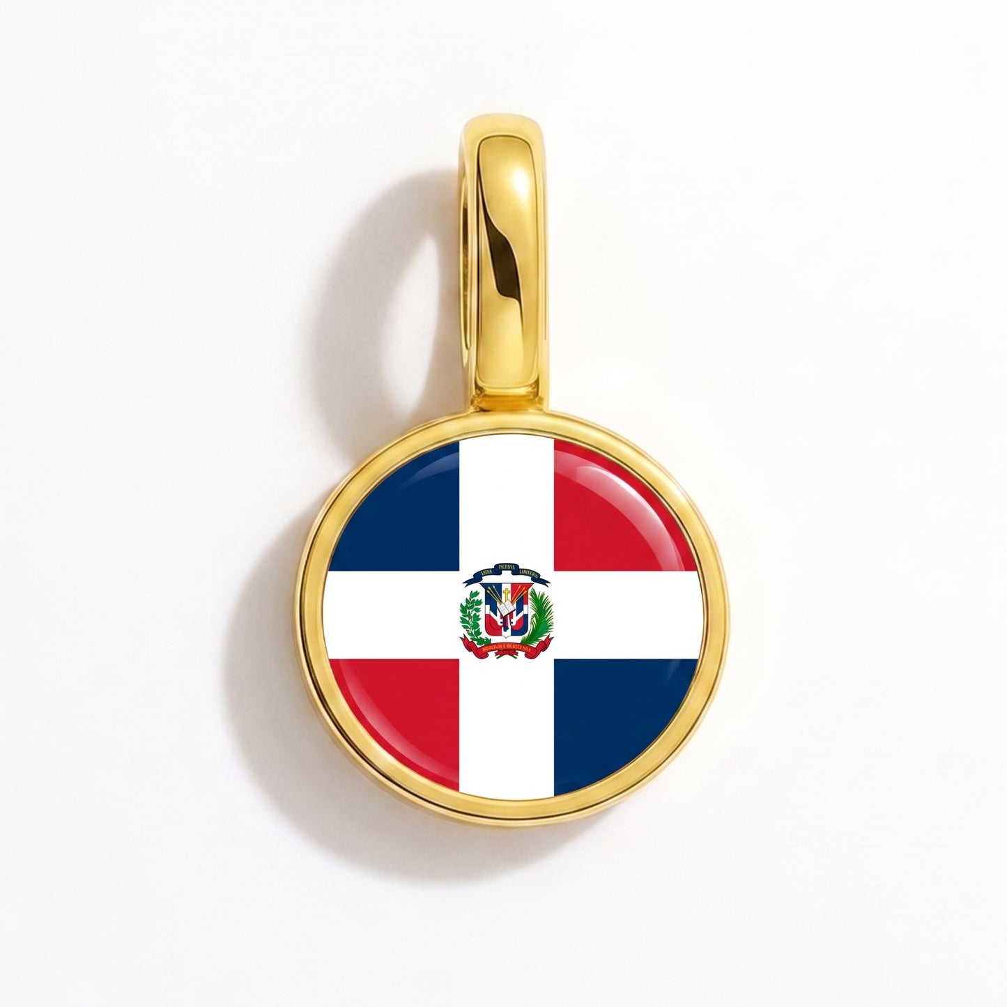 Charm bandera República Dominicana – redonda oro