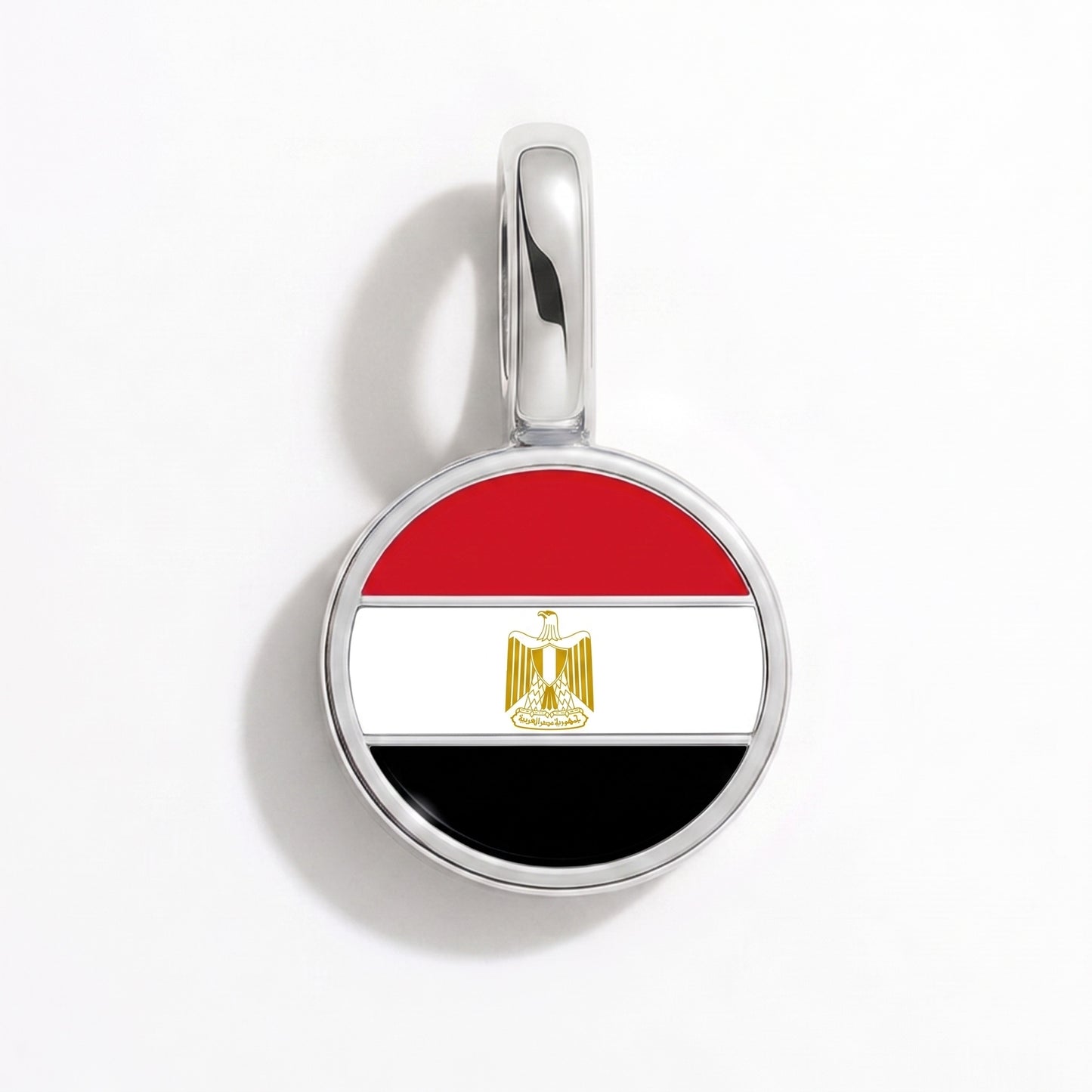 Charm bandera Egipto – redonda plata
