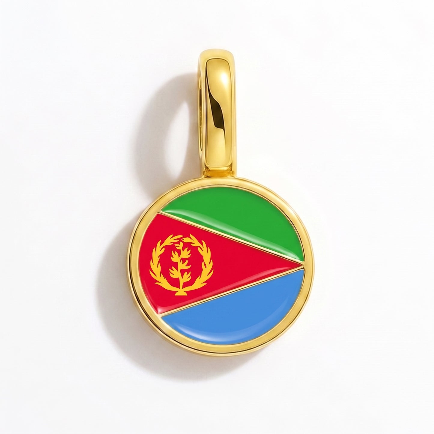 Charm bandera Eritrea – redonda oro