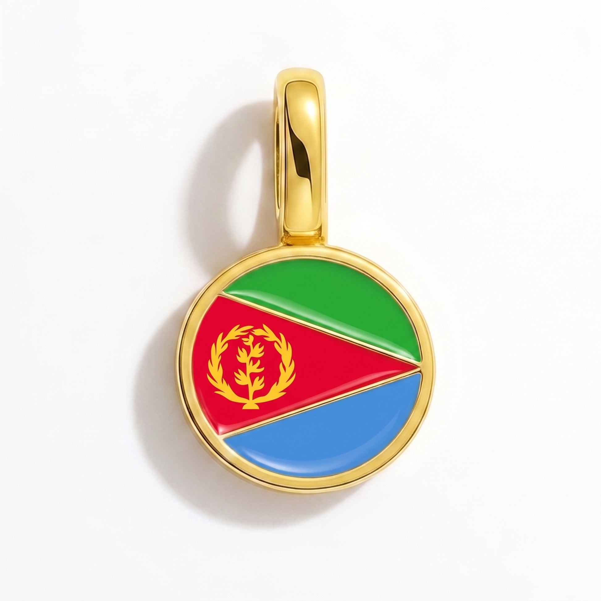 Charm bandera Eritrea – redonda oro