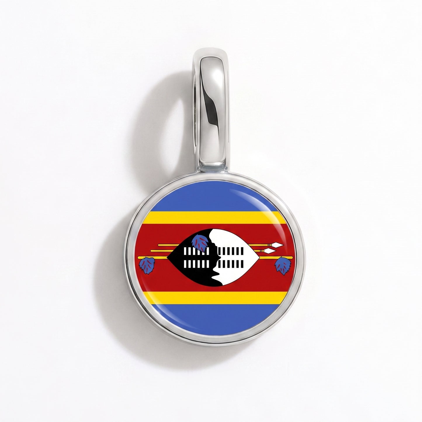 Charm bandera Esuatini – redonda plata