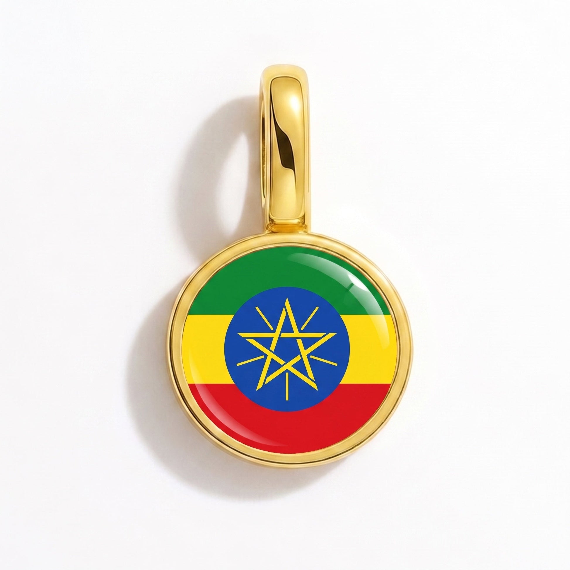 Charm bandera Etiopía – rectangular oro
