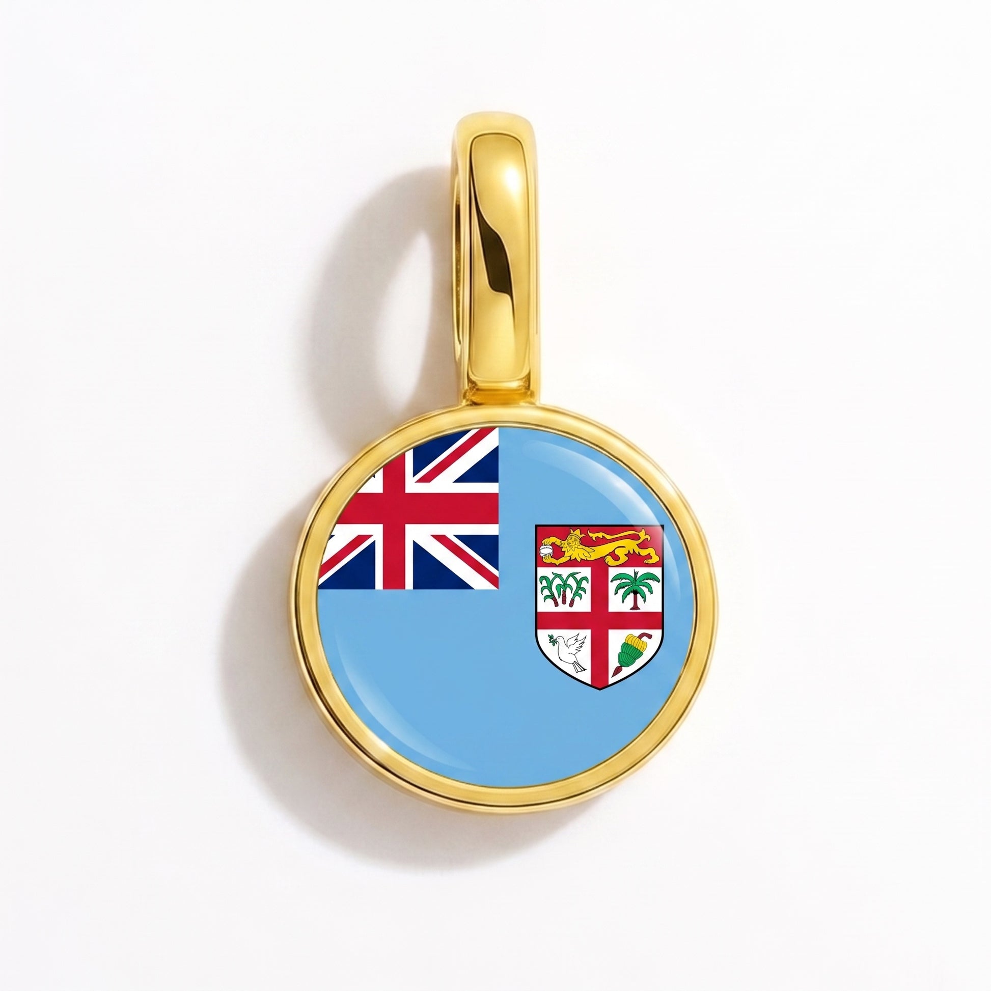 Charm bandera Fiyi – redonda oro