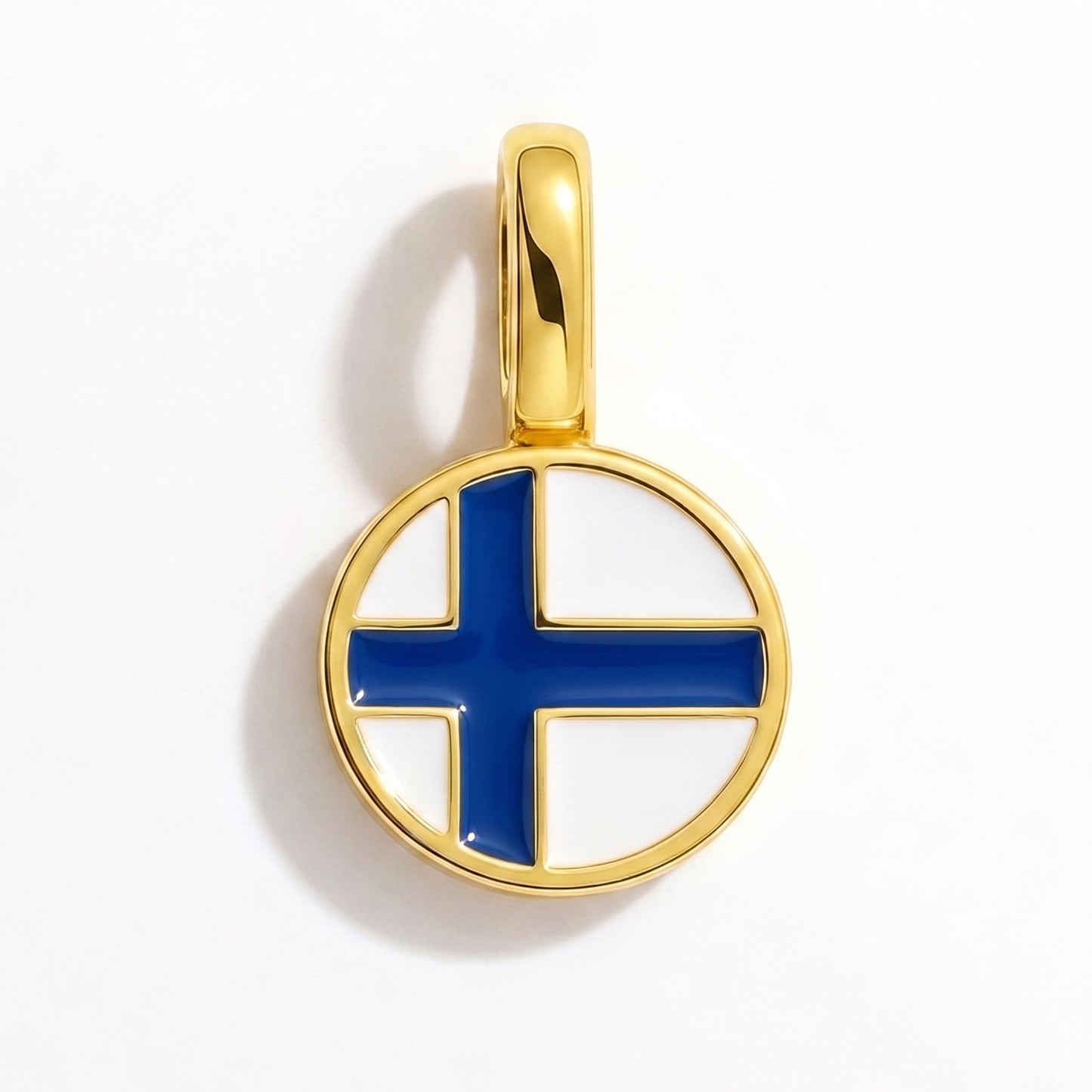 Charm bandera Finlandia – rectangular oro