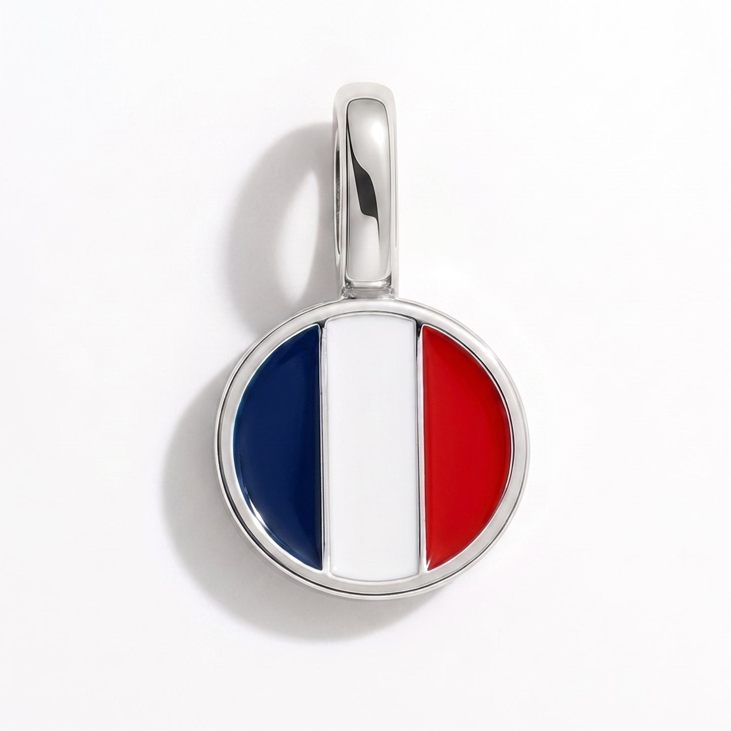 Charm bandera Francia – redonda plata