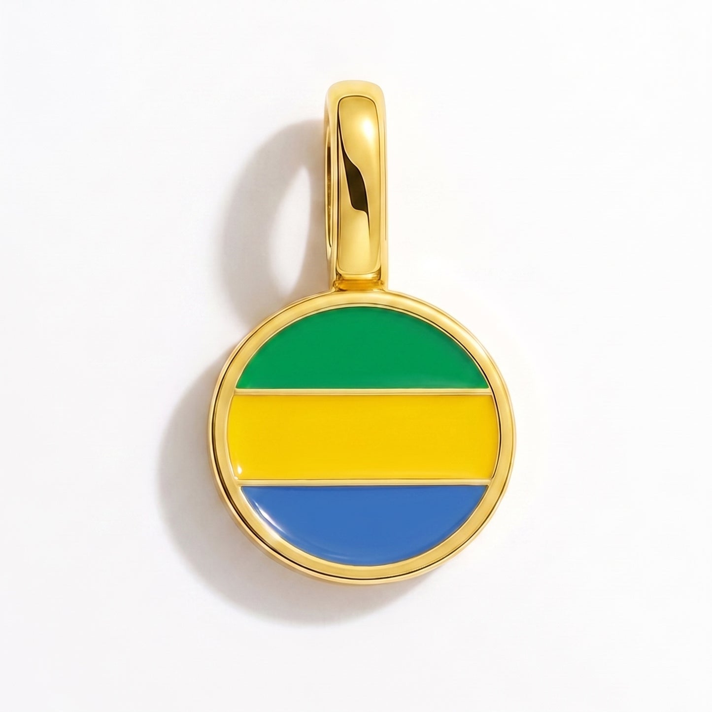 Charm bandera Gabón – redonda oro