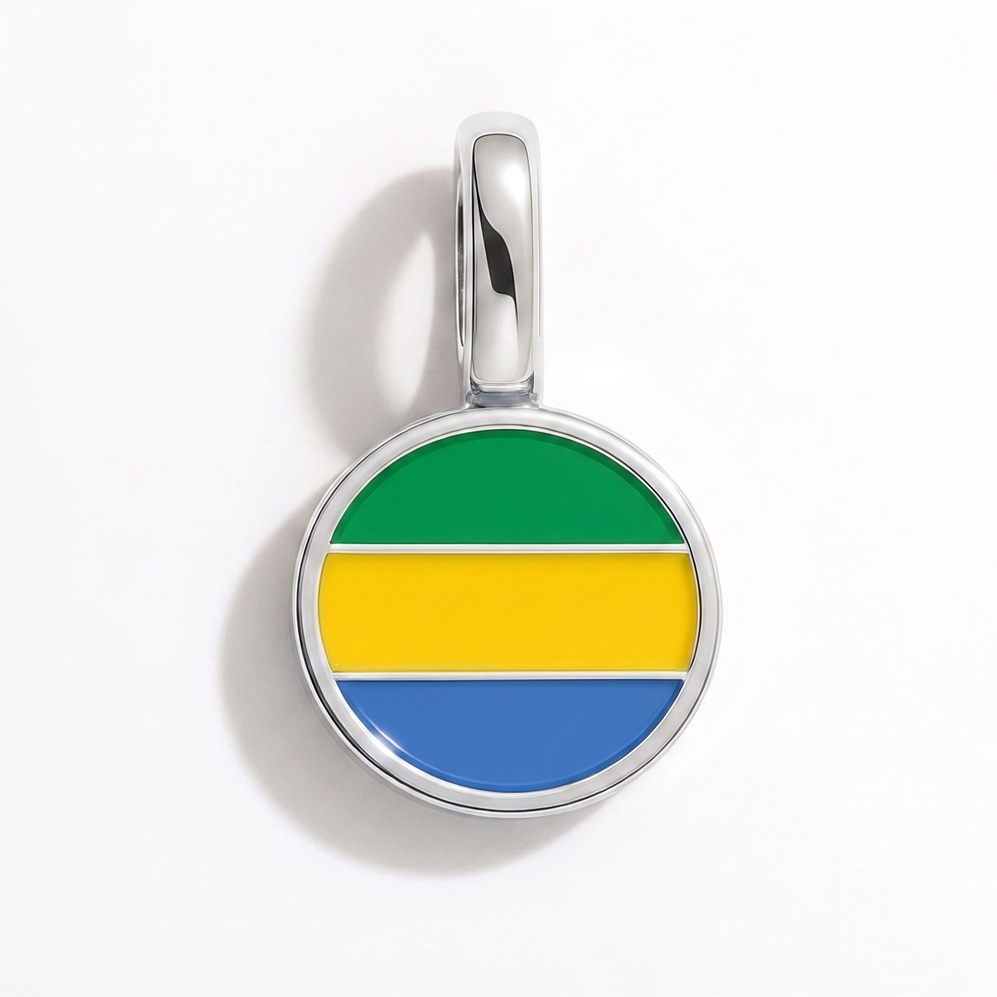 Charm bandera Gabón – redonda plata