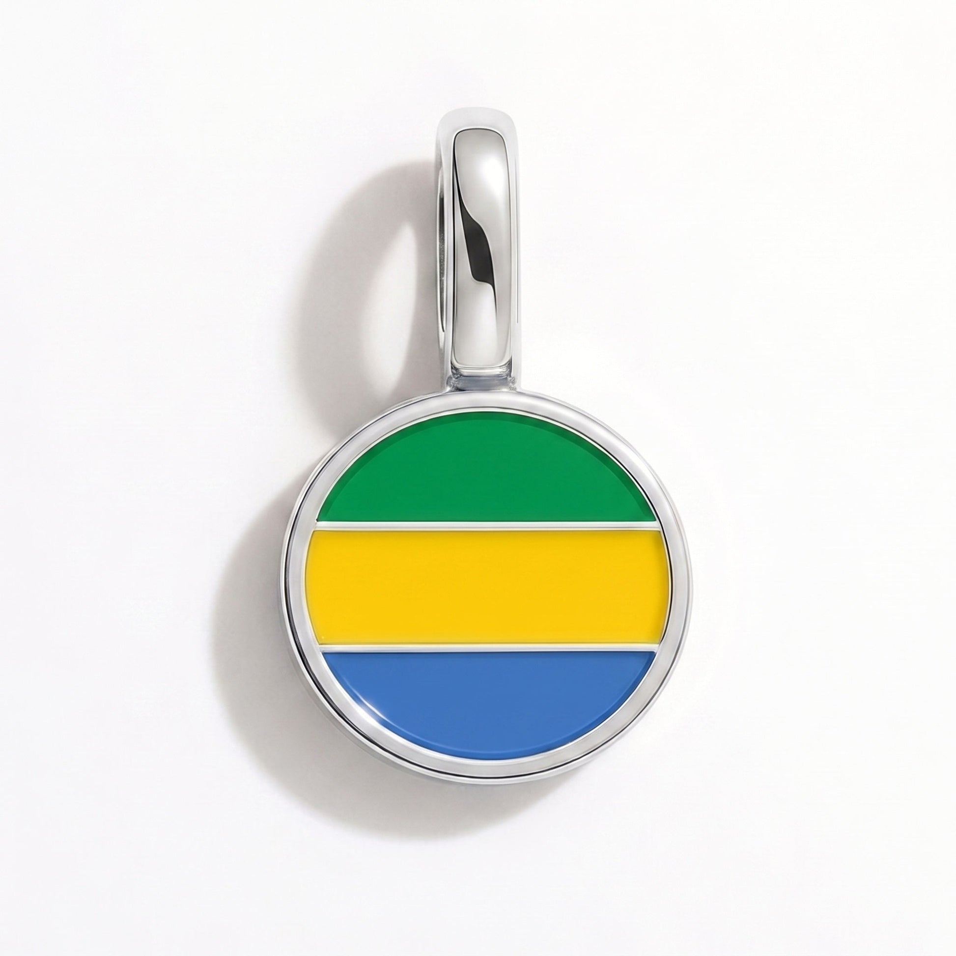 Charm bandera Gabón – rectangular plata