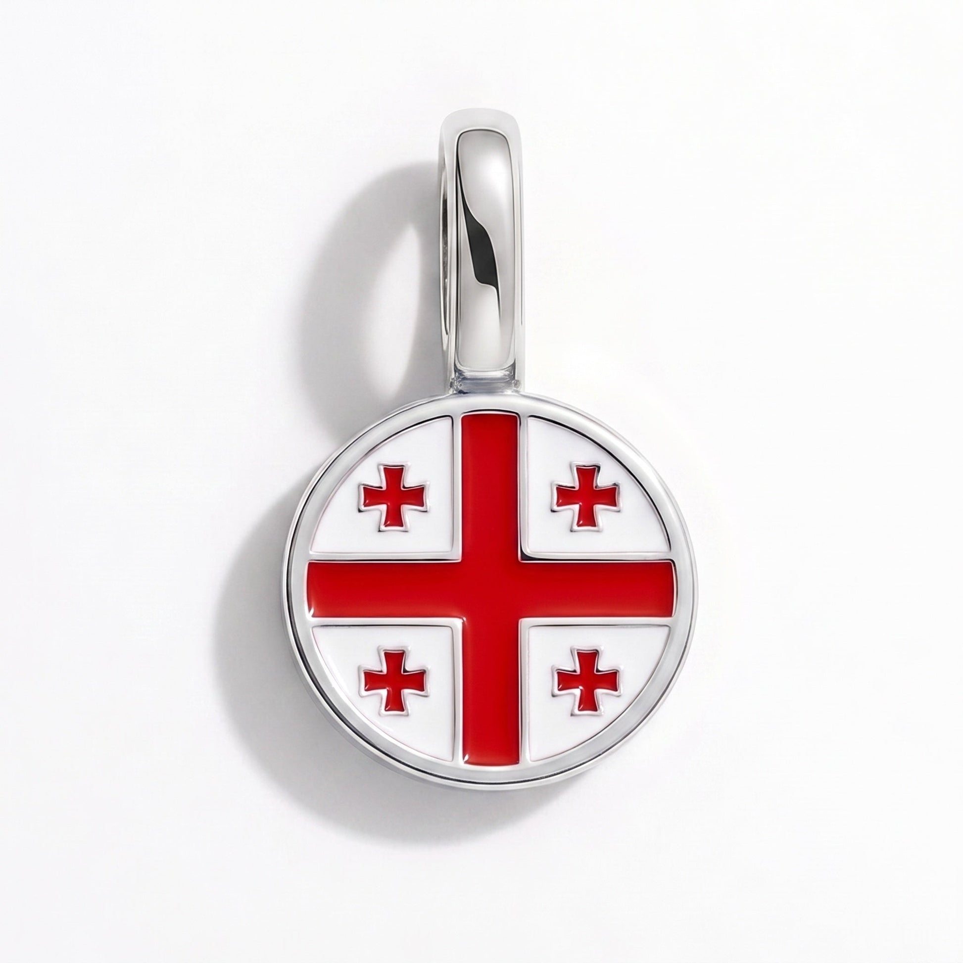 Charm bandera Georgia – rectangular plata