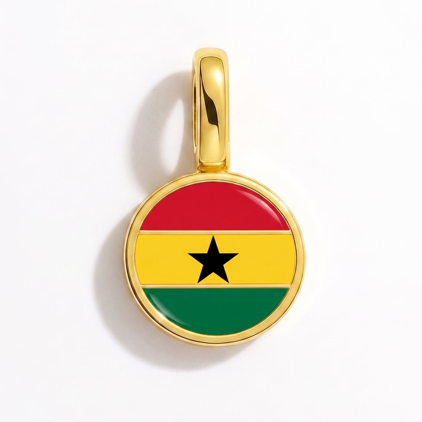 Charm bandera Ghana – redonda oro
