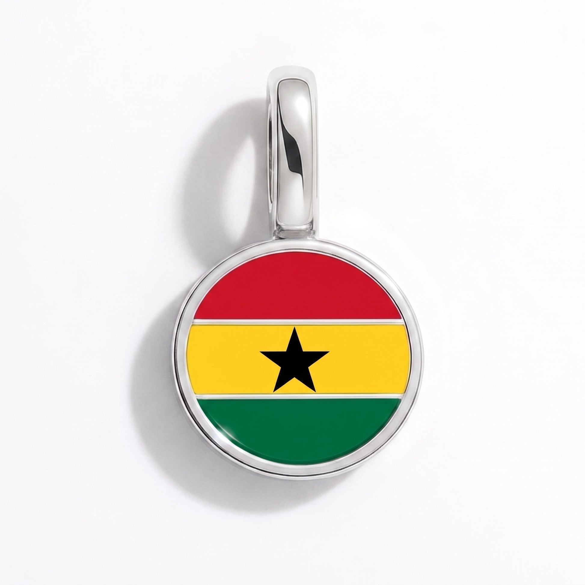 Charm bandera Ghana – rectangular plata