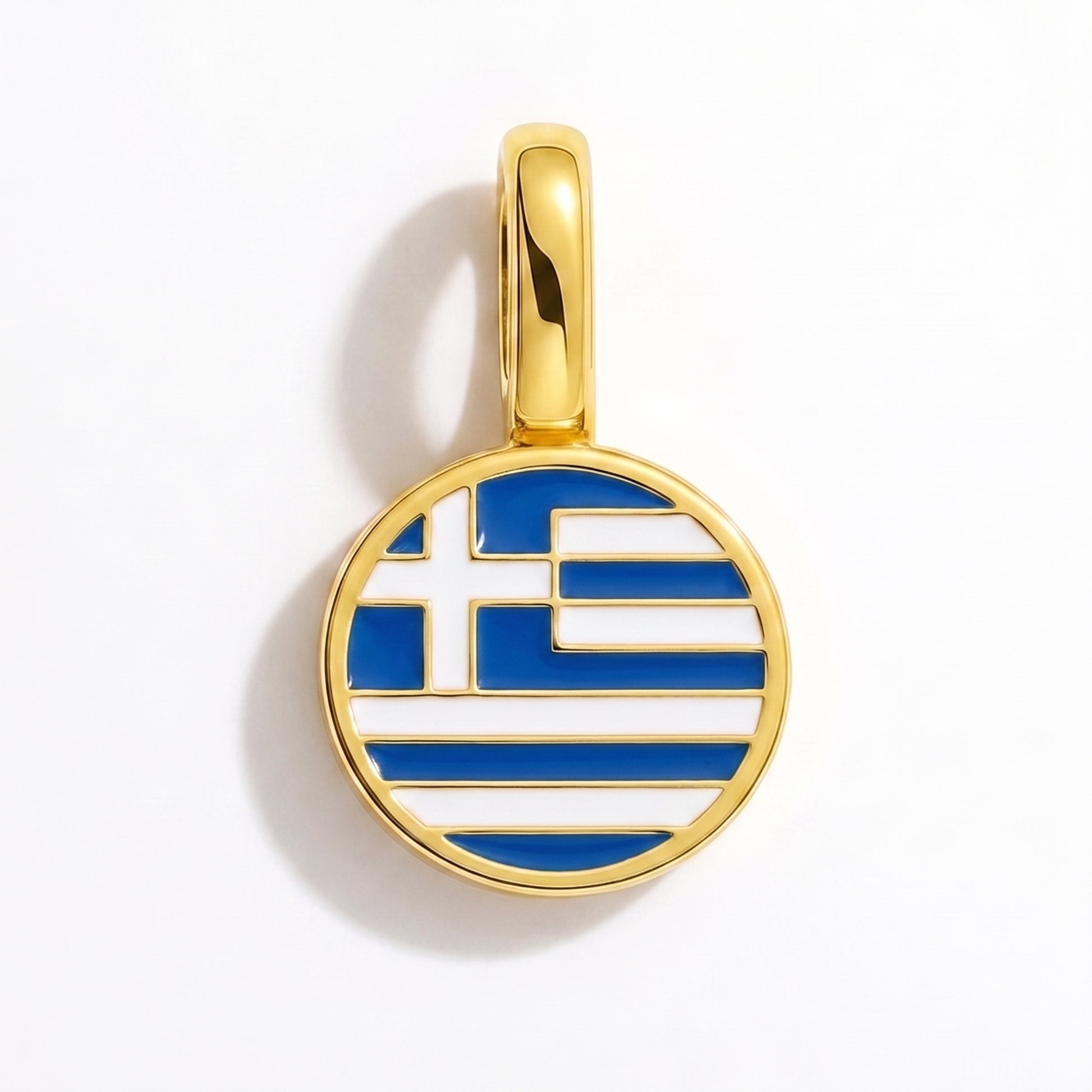 Charm bandera Grecia – redonda oro
