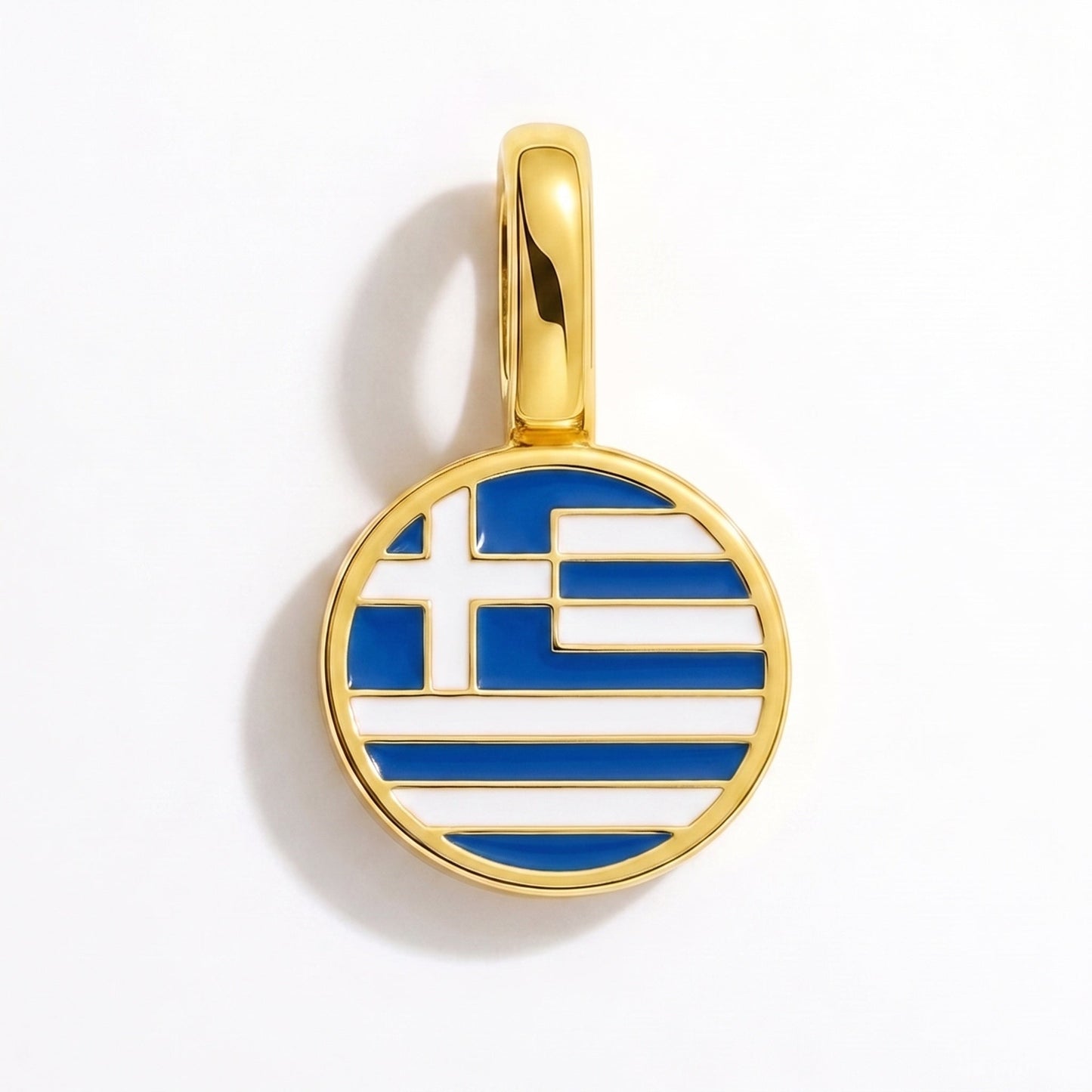 Charm bandera Grecia – rectangular oro