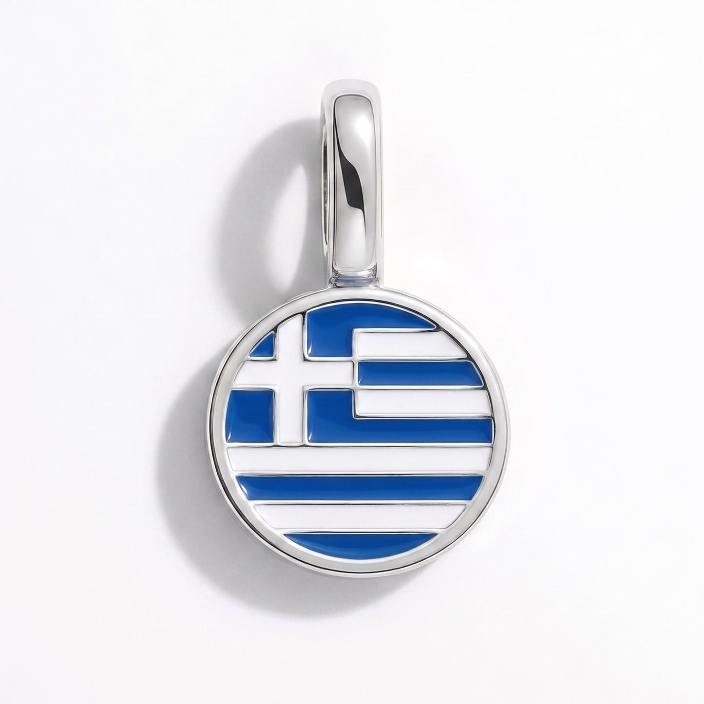 Charm bandera Grecia – redonda plata