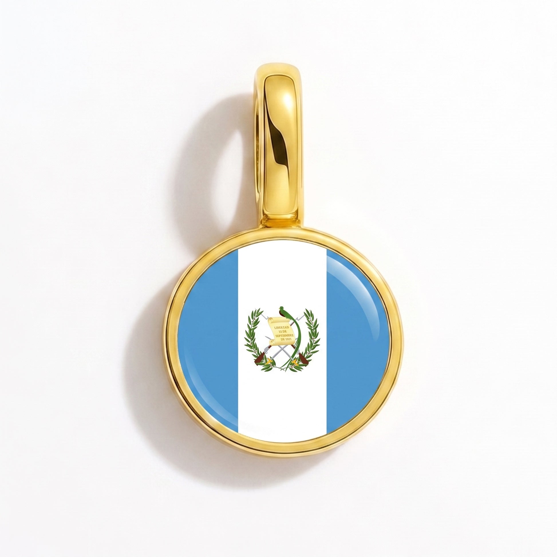 Charm bandera Guatemala – redonda oro