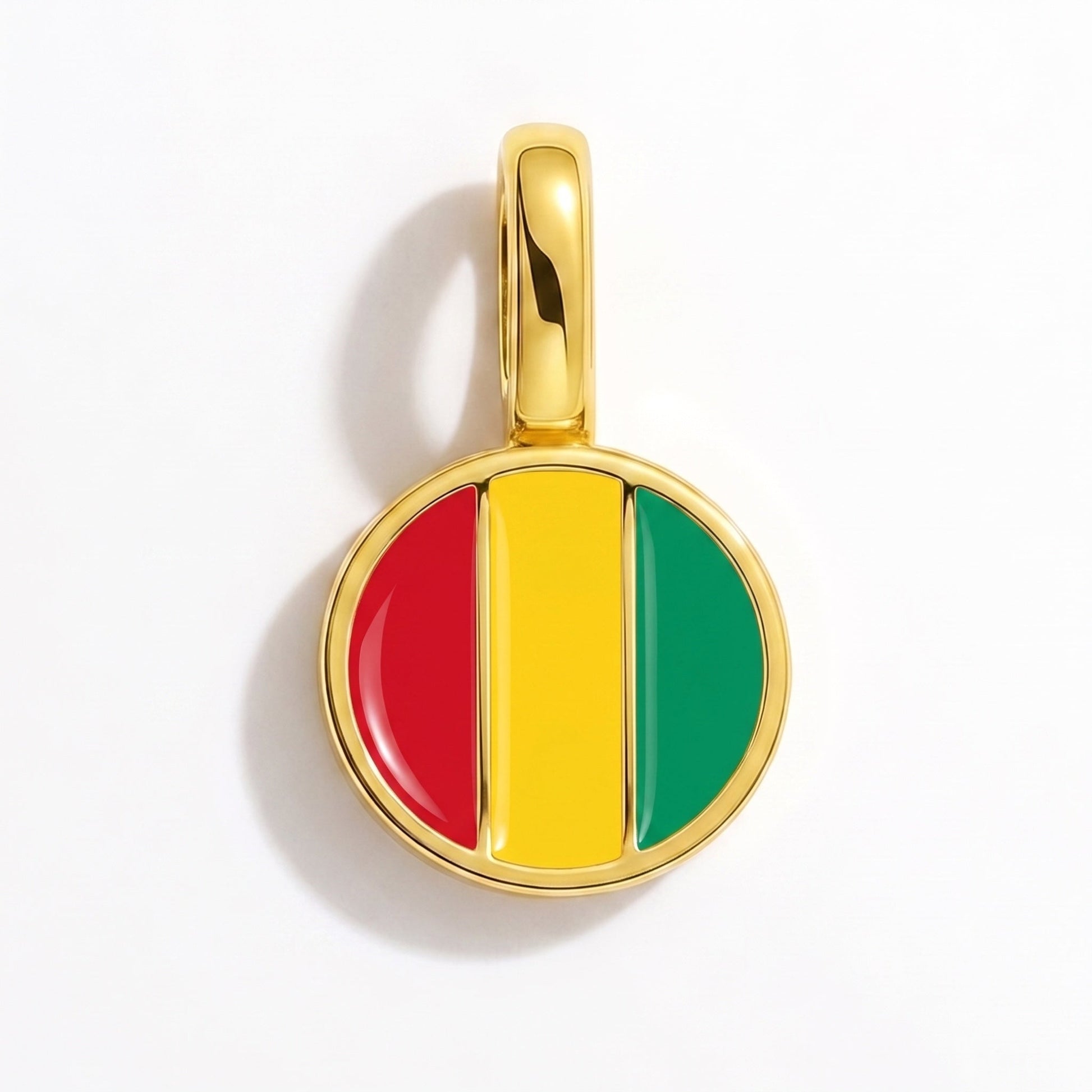 Charm bandera Guinea – rectangular oro