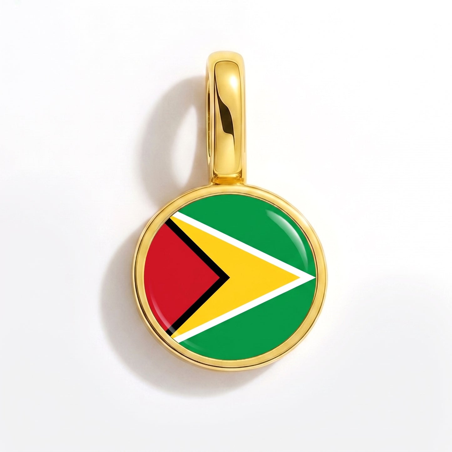 Charm bandera Guyana – redonda oro