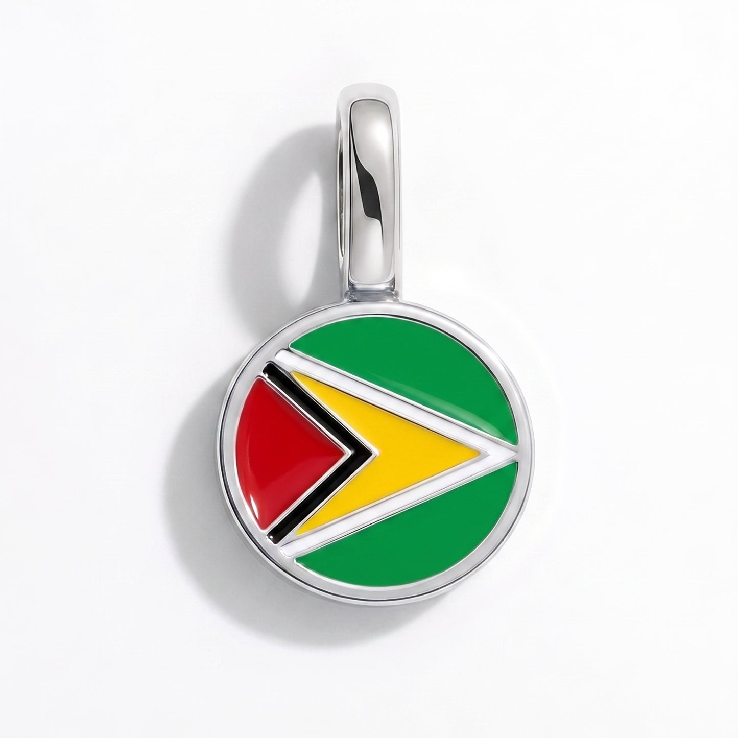 Charm bandera Guyana – redonda plata