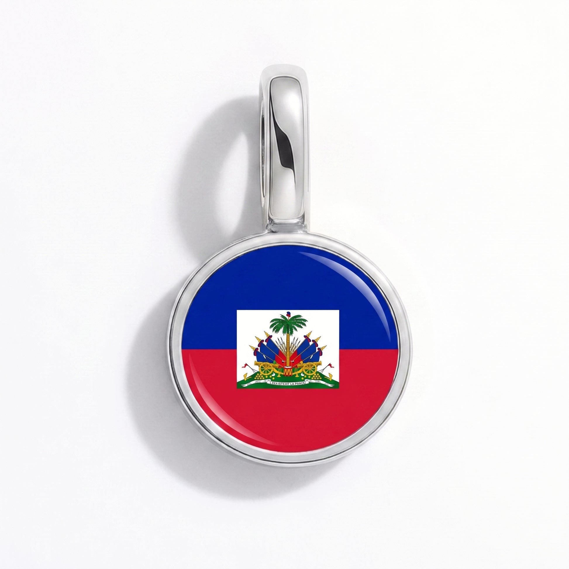 Charm bandera Haití – redonda plata