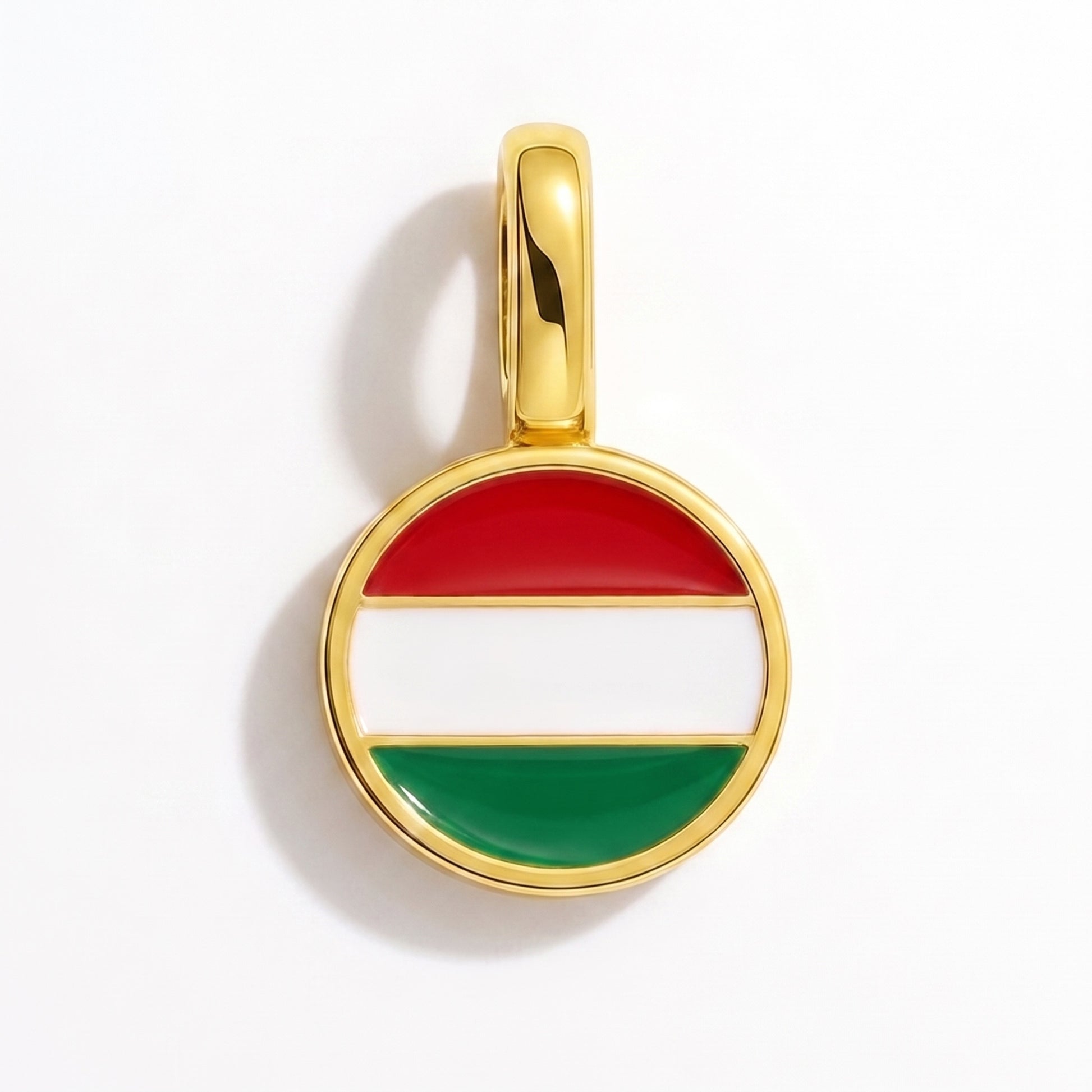 Charm bandera Hungría – redonda oro